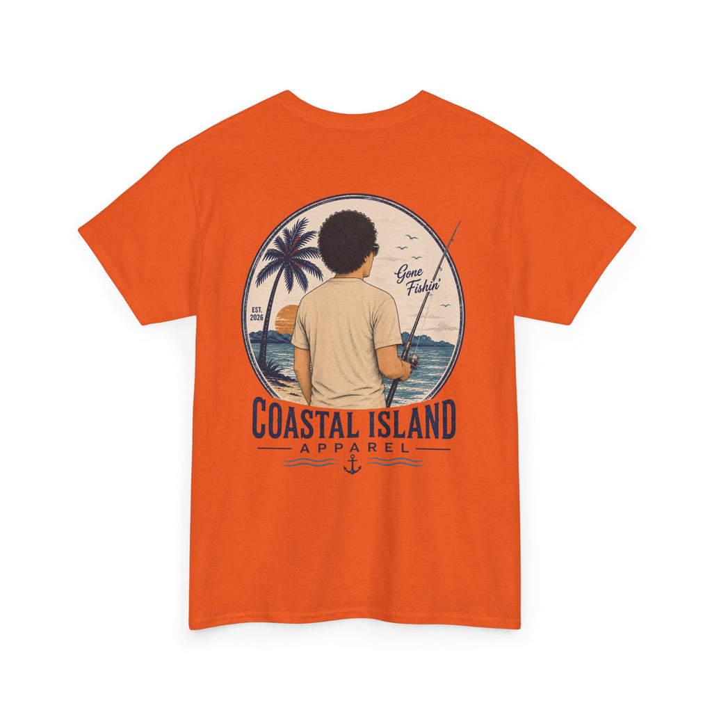 Unisex Heavy Cotton Tee- Guy Fishing
