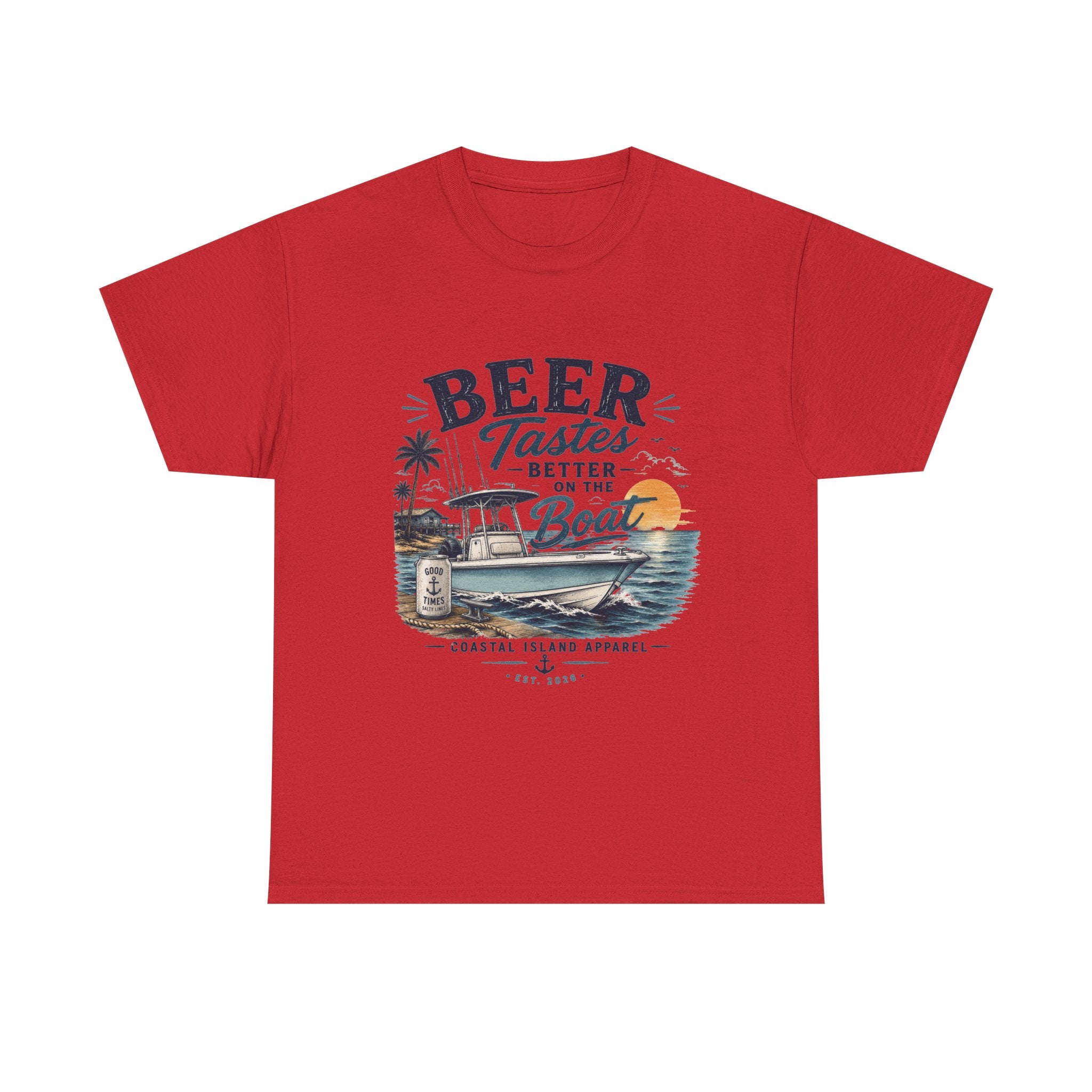 Beer Tastes Better on the Boat T-Shirt — Coastal Fishing Boating Tee