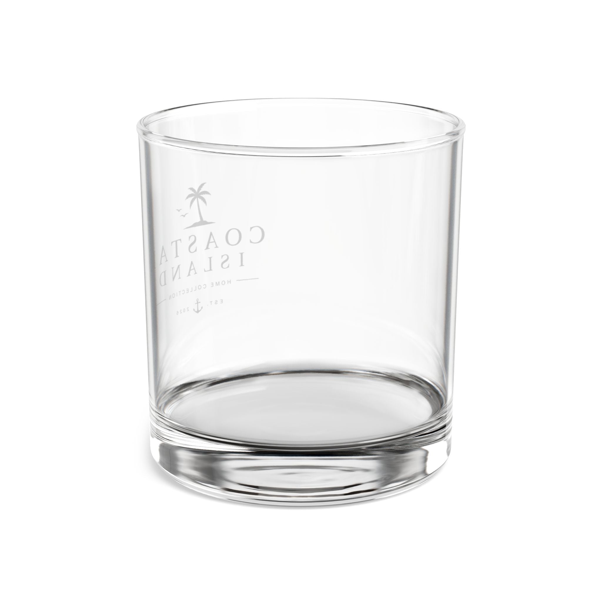 Coastal Island 10oz Rocks Glass — Palm Tree Logo Whiskey Tumbler
