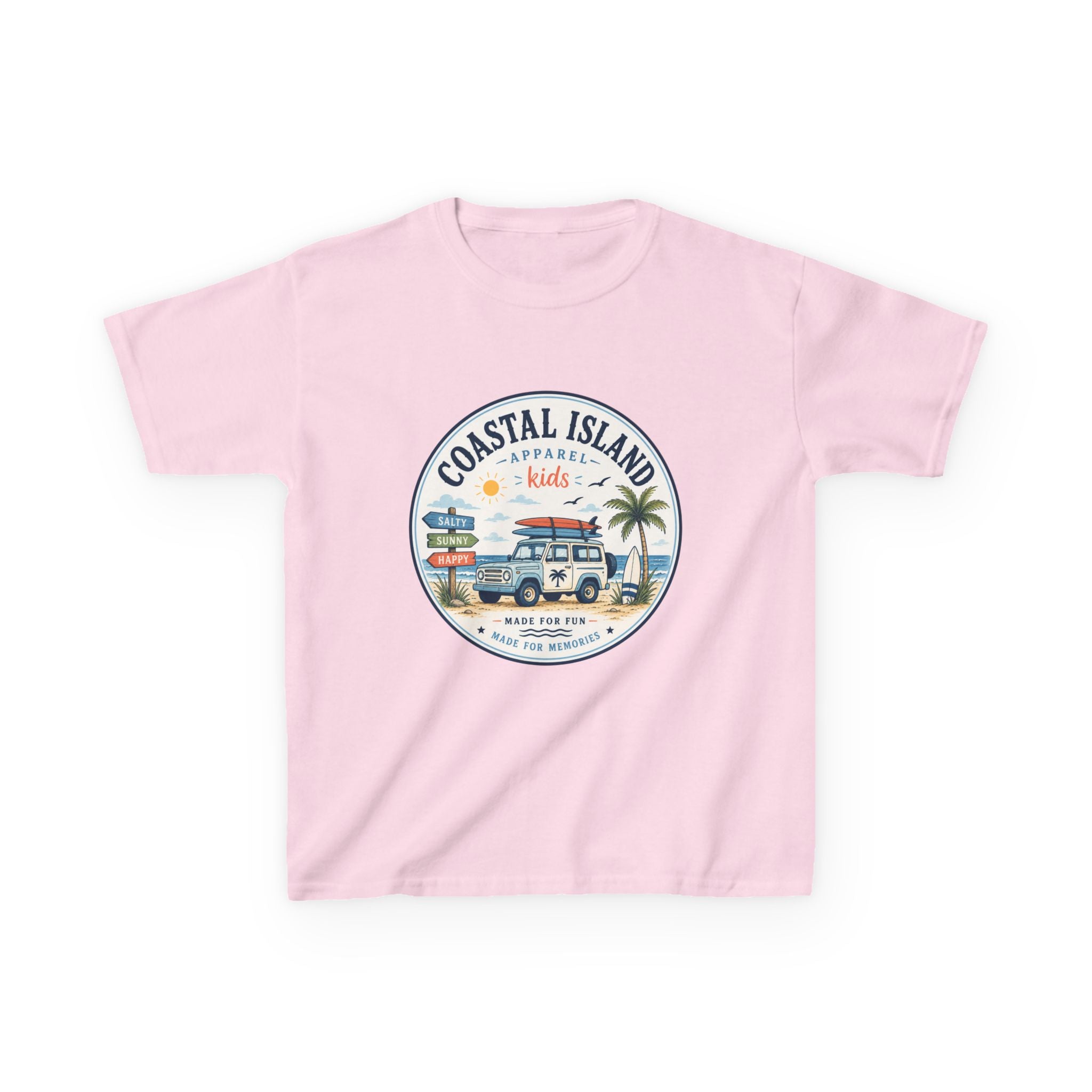 Coastal Island Kids Tee — Vintage Beach Surf Van Graphic