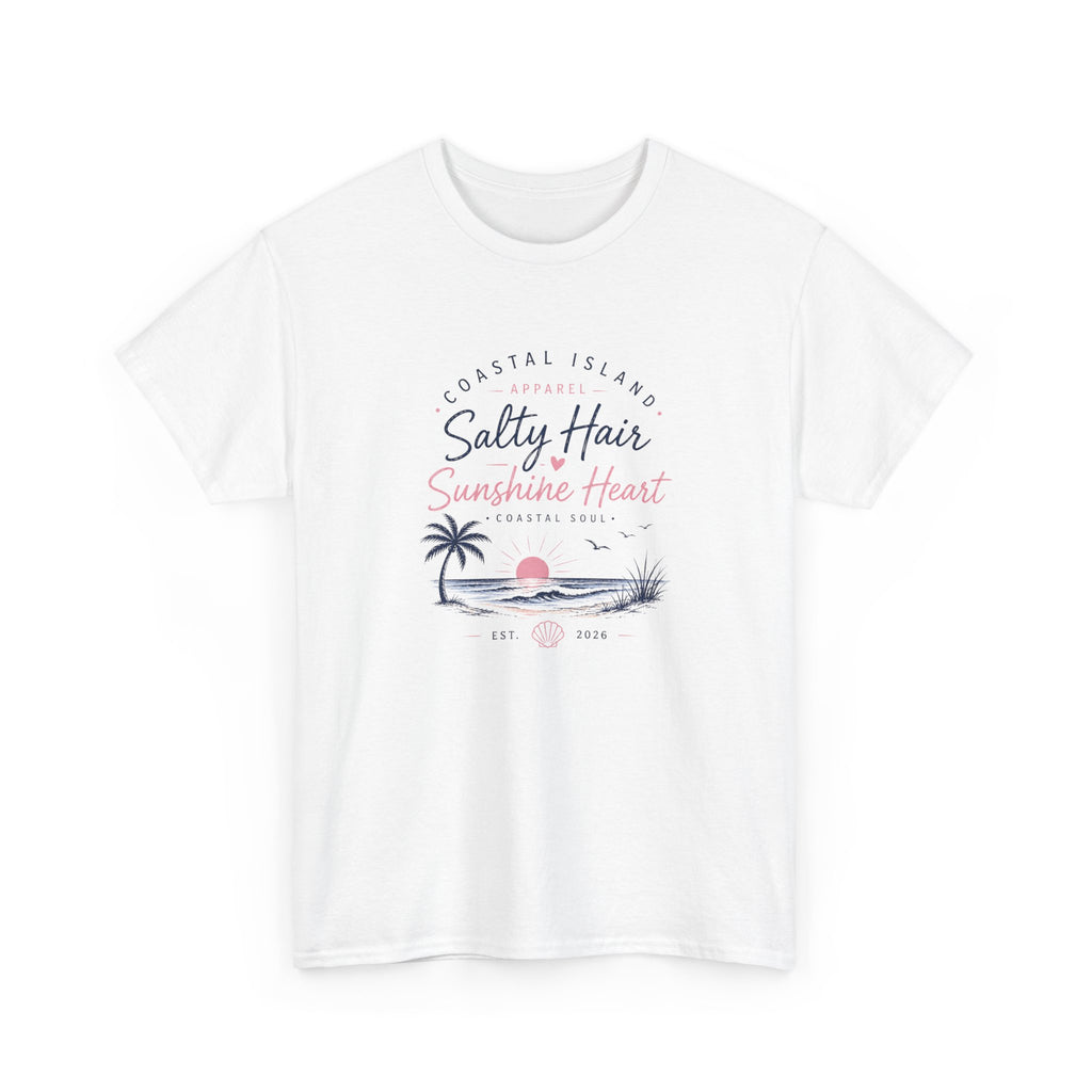 Coastal 'Salty Hair, Sunshine Heart' Women's Beach T‑Shirt