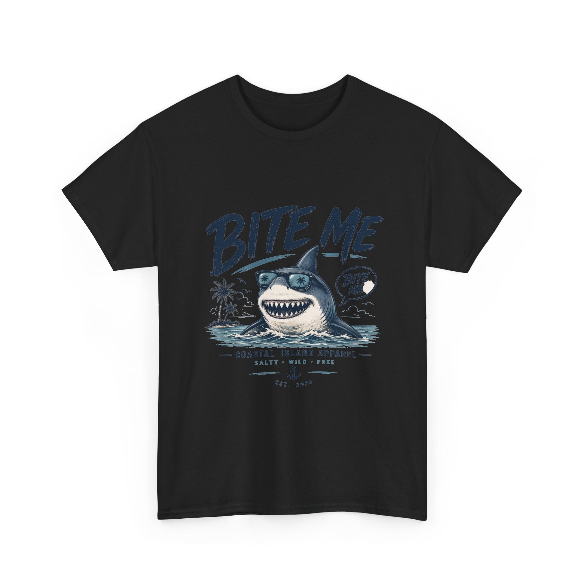 Bite Me Shark Tee — Coastal Island Graphic T-Shirt