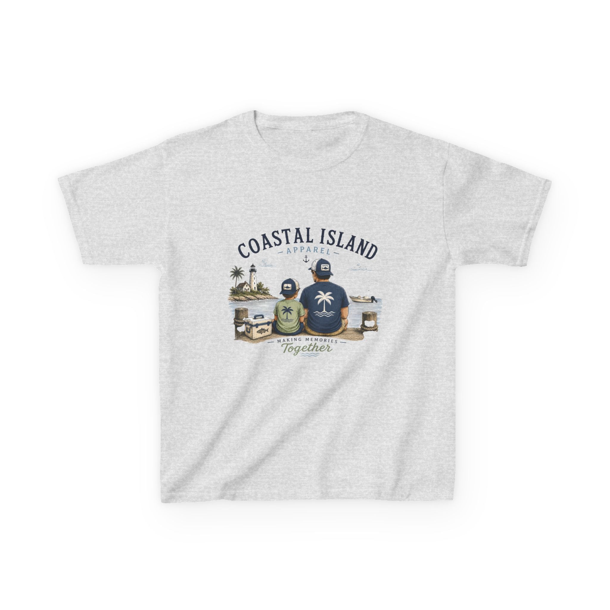 Kids Tee — "Coastal Island" Dad and Son Beach Graphic