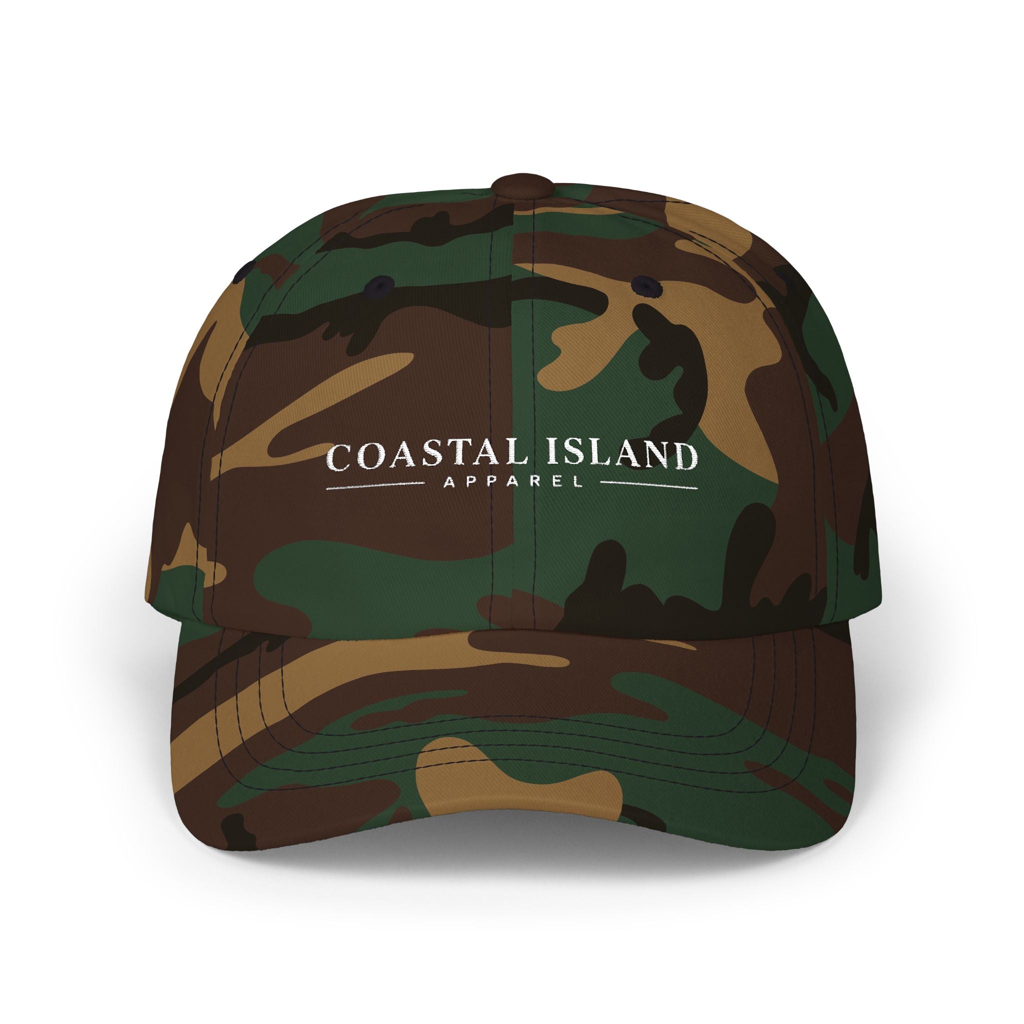 Coastal Island Apparel embroidered logo Dad Cap | white baseball hat