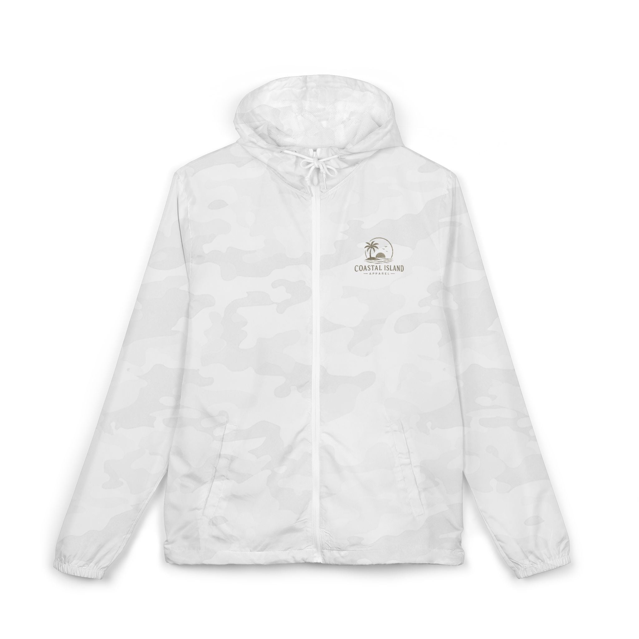 Windbreaker Jacket — "Catch the Wave" Palm Logo Lightweight Hooded Windbreaker