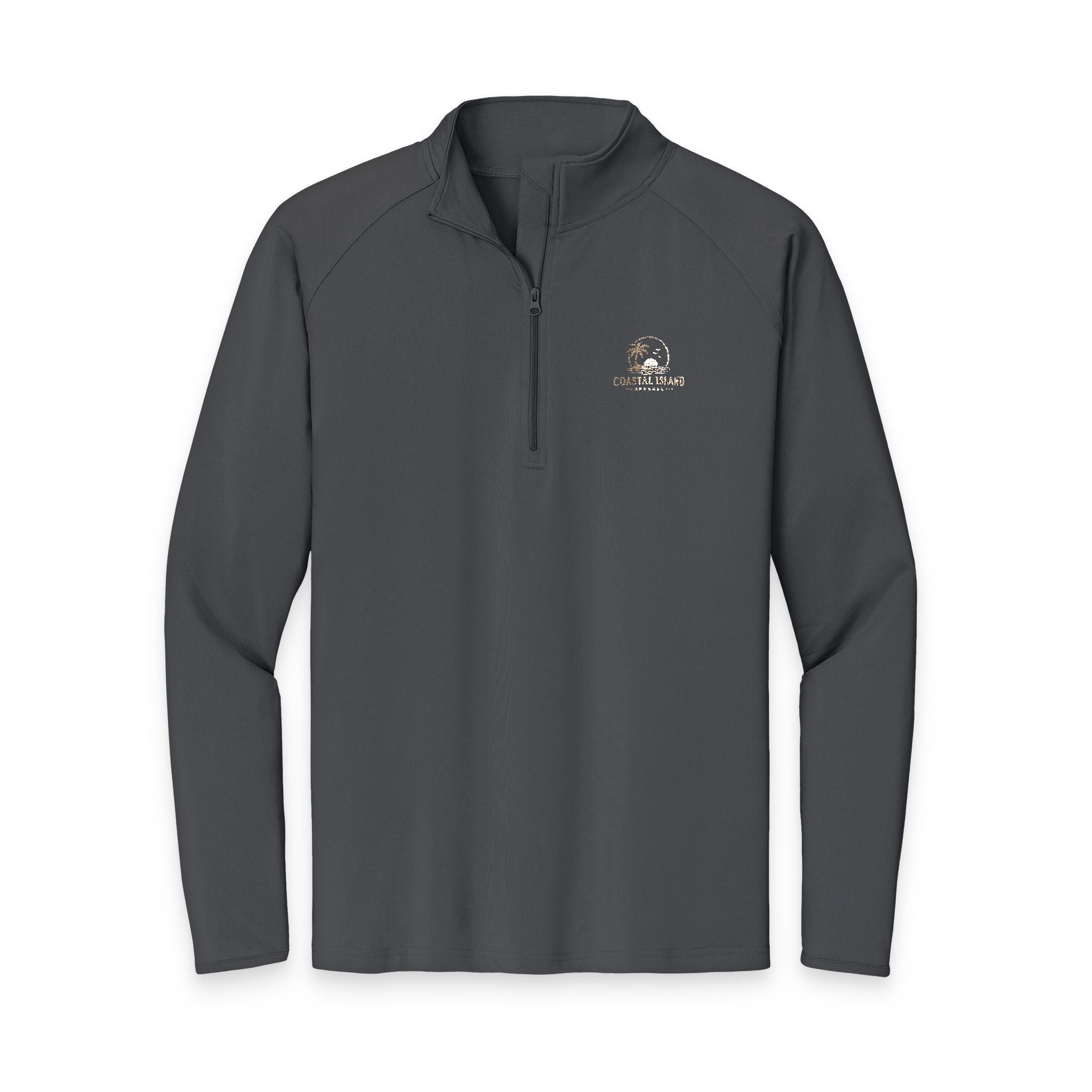 Men's Embroidered Quarter-Zip Pullover — Performance Sport-Wick
