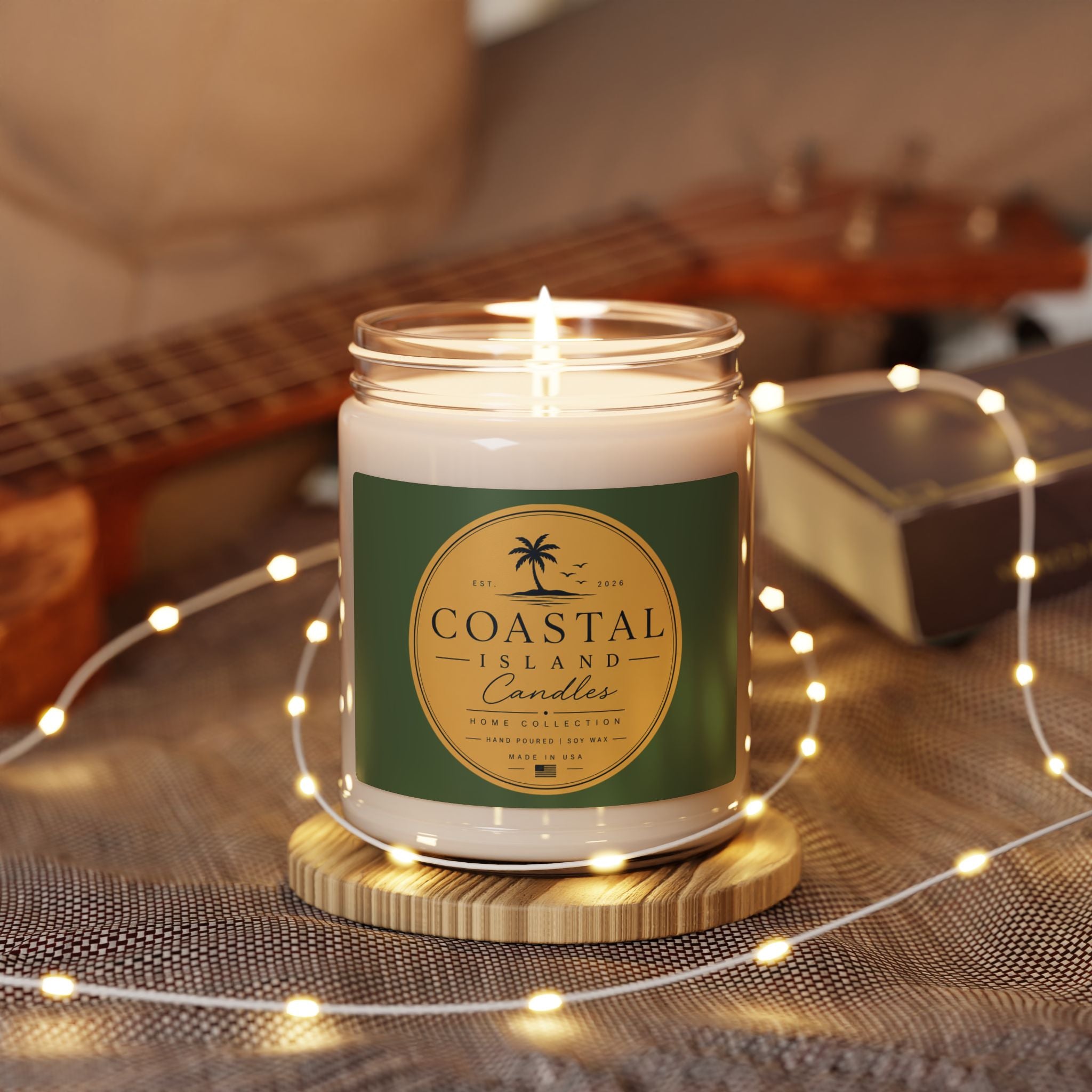 Coastal Island Scented Soy Candle 9oz – Tropical Palm Beach Scent