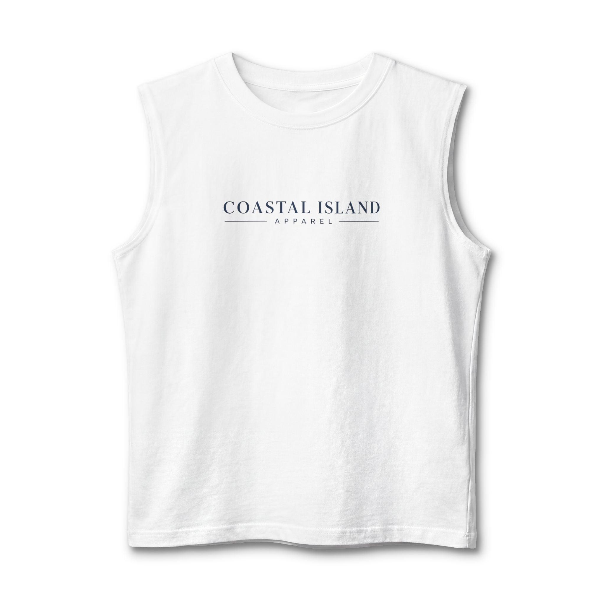 Coastal Island Muscle Tank — Minimal Beach Logo Tank Top