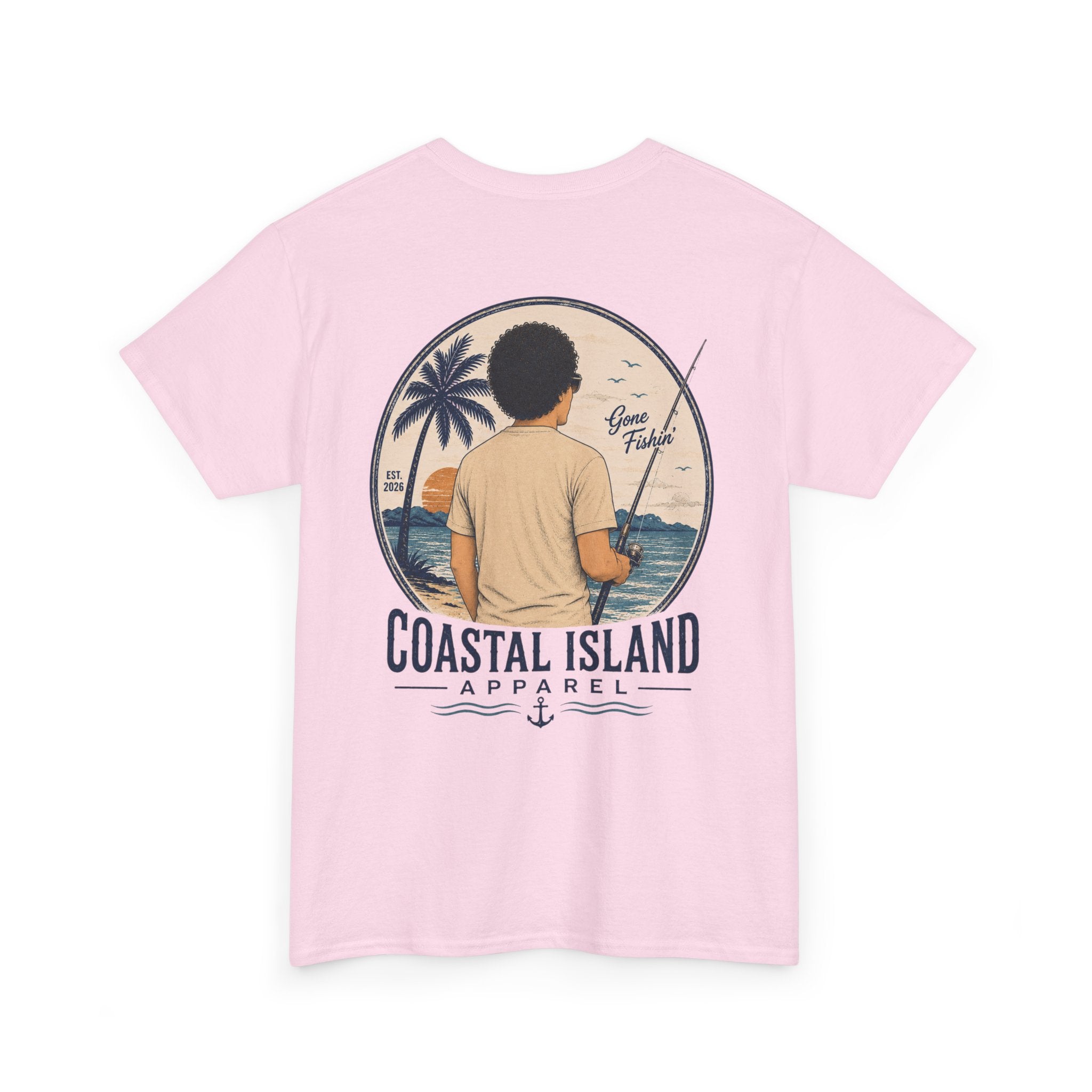Unisex Heavy Cotton Tee- Guy Fishing