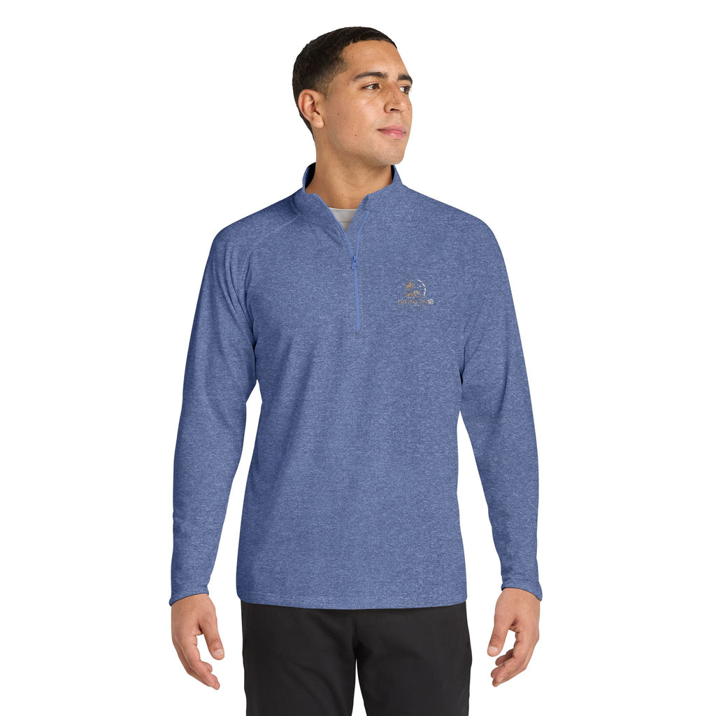 Men's Embroidered Quarter-Zip Pullover — Performance Sport-Wick