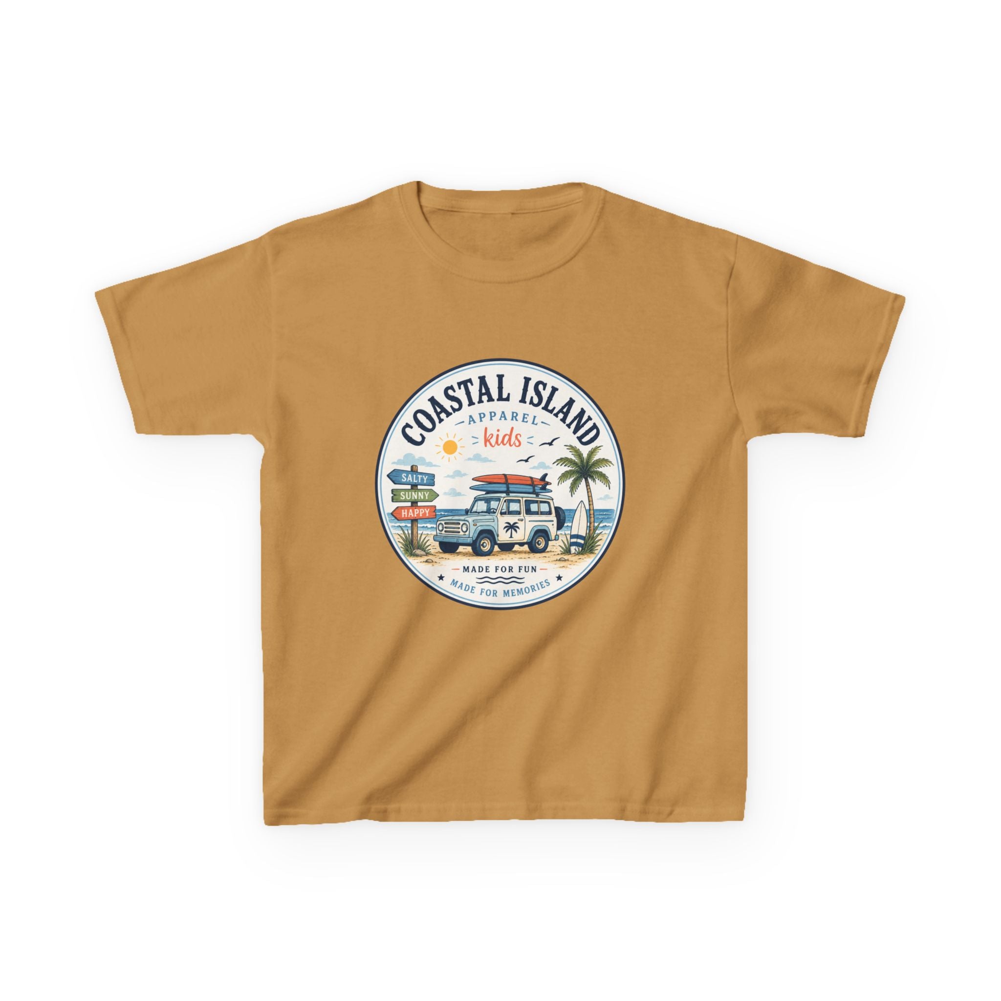 Coastal Island Kids Tee — Vintage Beach Surf Van Graphic