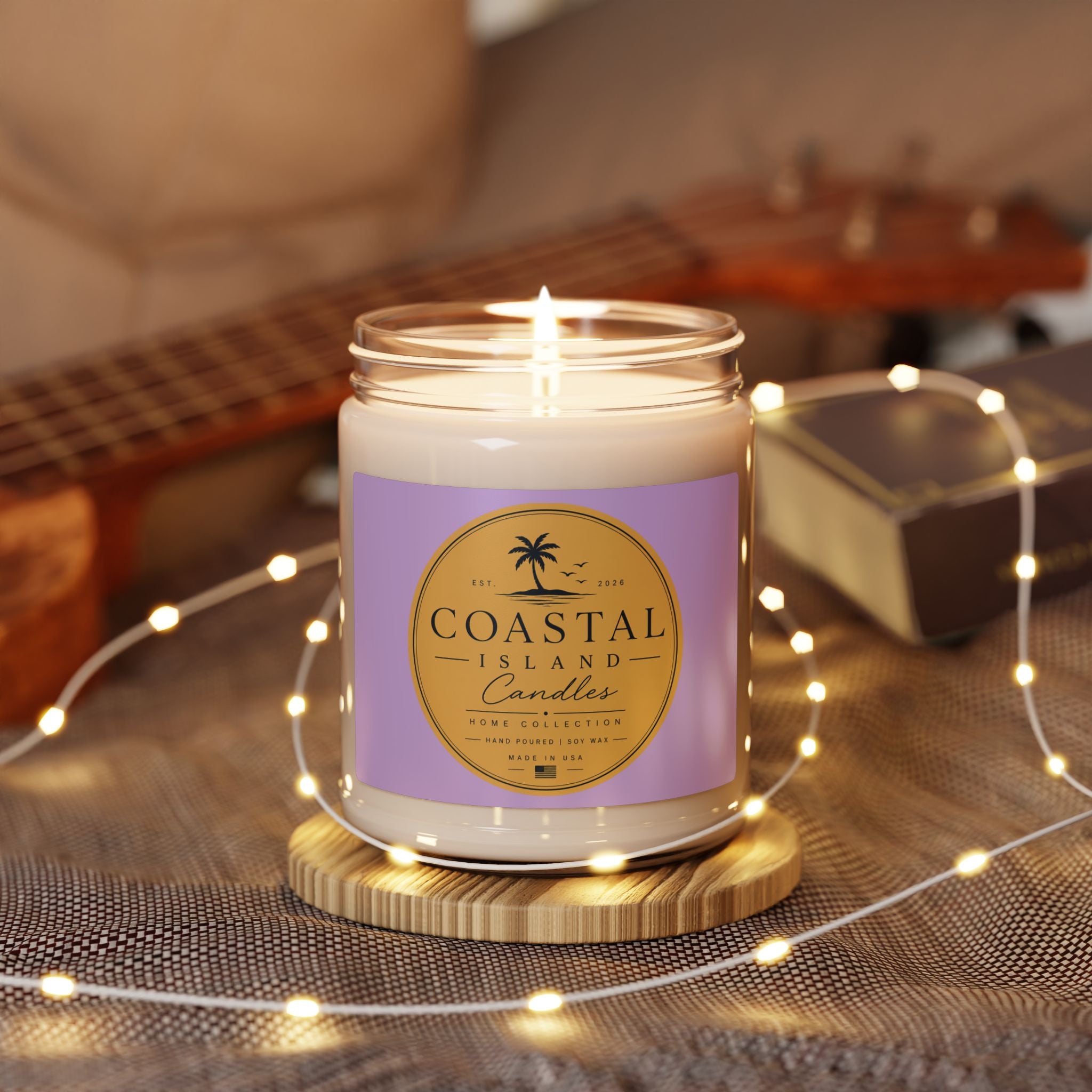 Coastal Island Scented Soy Candle 9oz – Tropical Palm Beach Scent