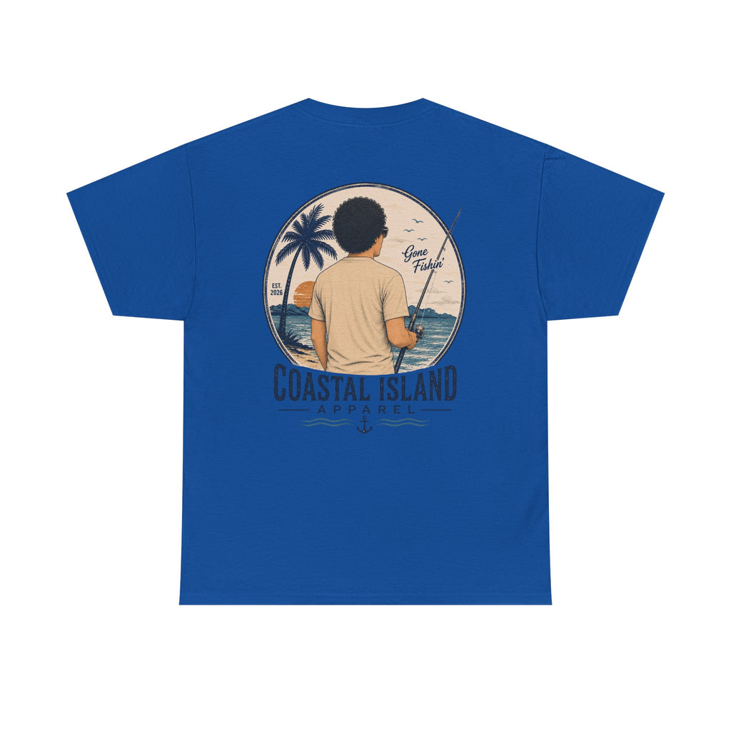 Unisex Heavy Cotton Tee- Guy Fishing
