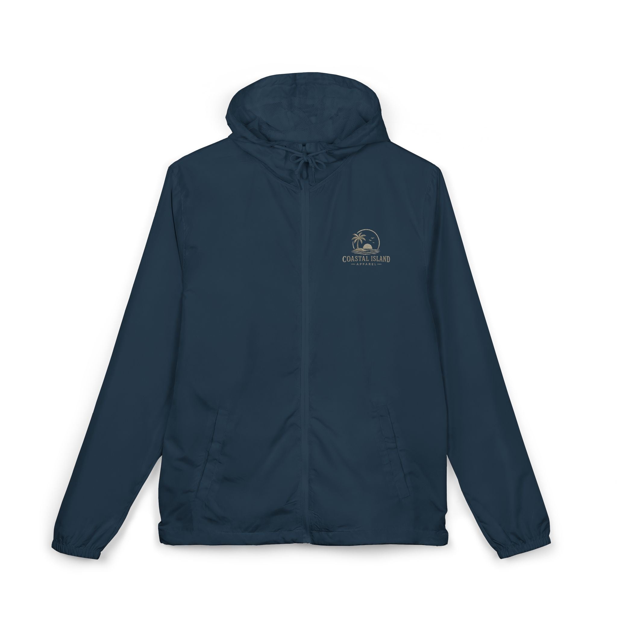 Windbreaker Jacket — "Catch the Wave" Palm Logo Lightweight Hooded Windbreaker