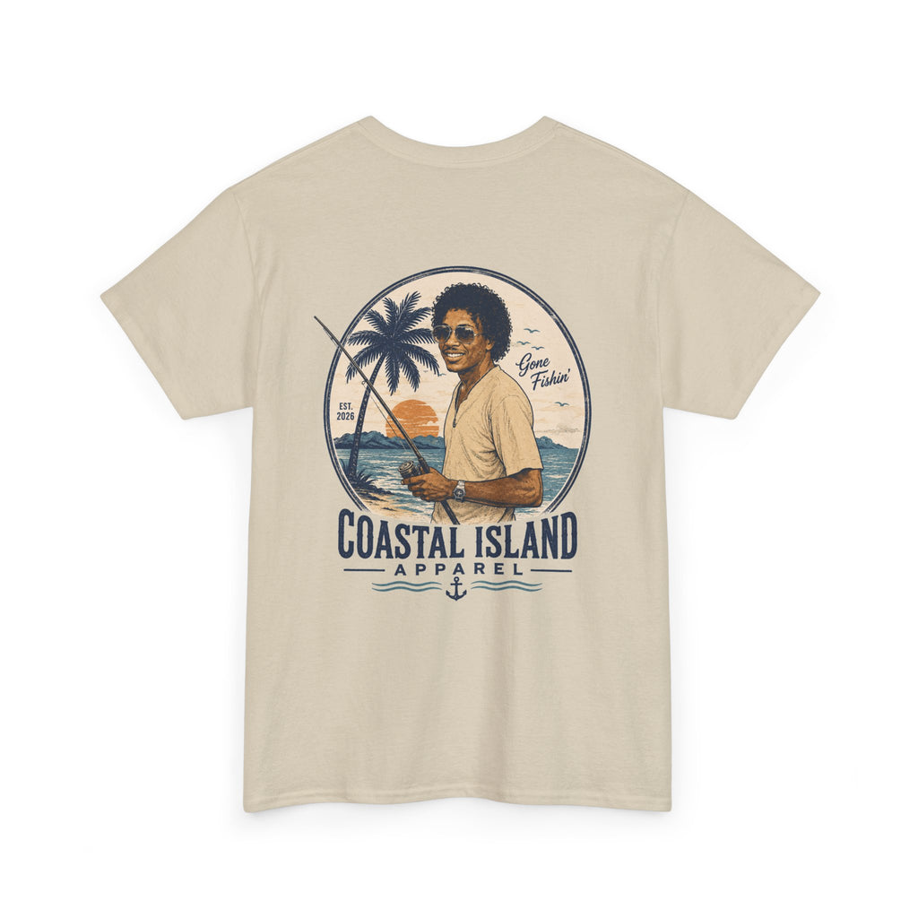 Coastal Island Tee — Vintage Sunset Palm Graphic T-Shirt
