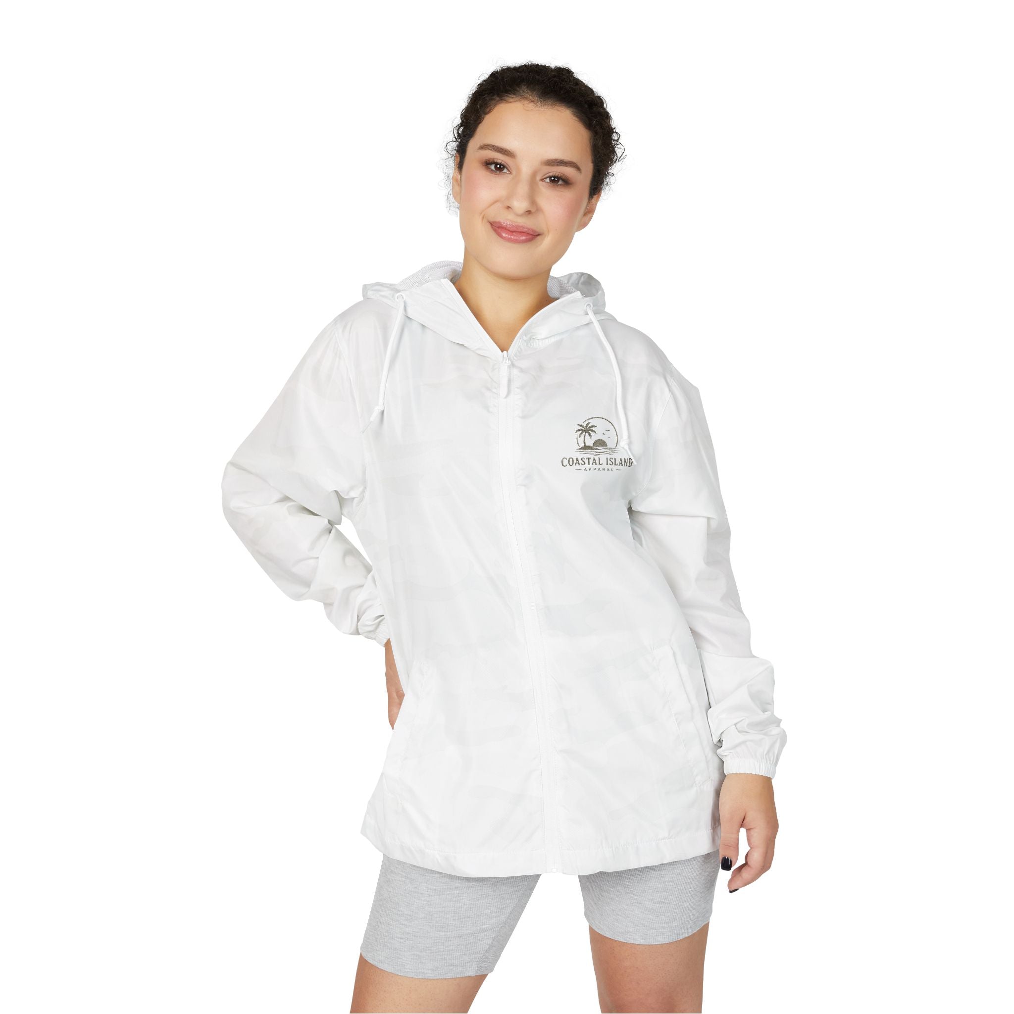 Windbreaker Jacket — "Catch the Wave" Palm Logo Lightweight Hooded Windbreaker