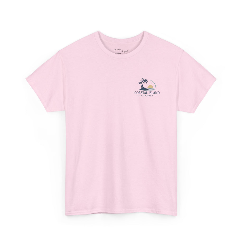 Coastal Island Sunset Beach T-Shirt | Palm Tree Ocean Graphic Tee