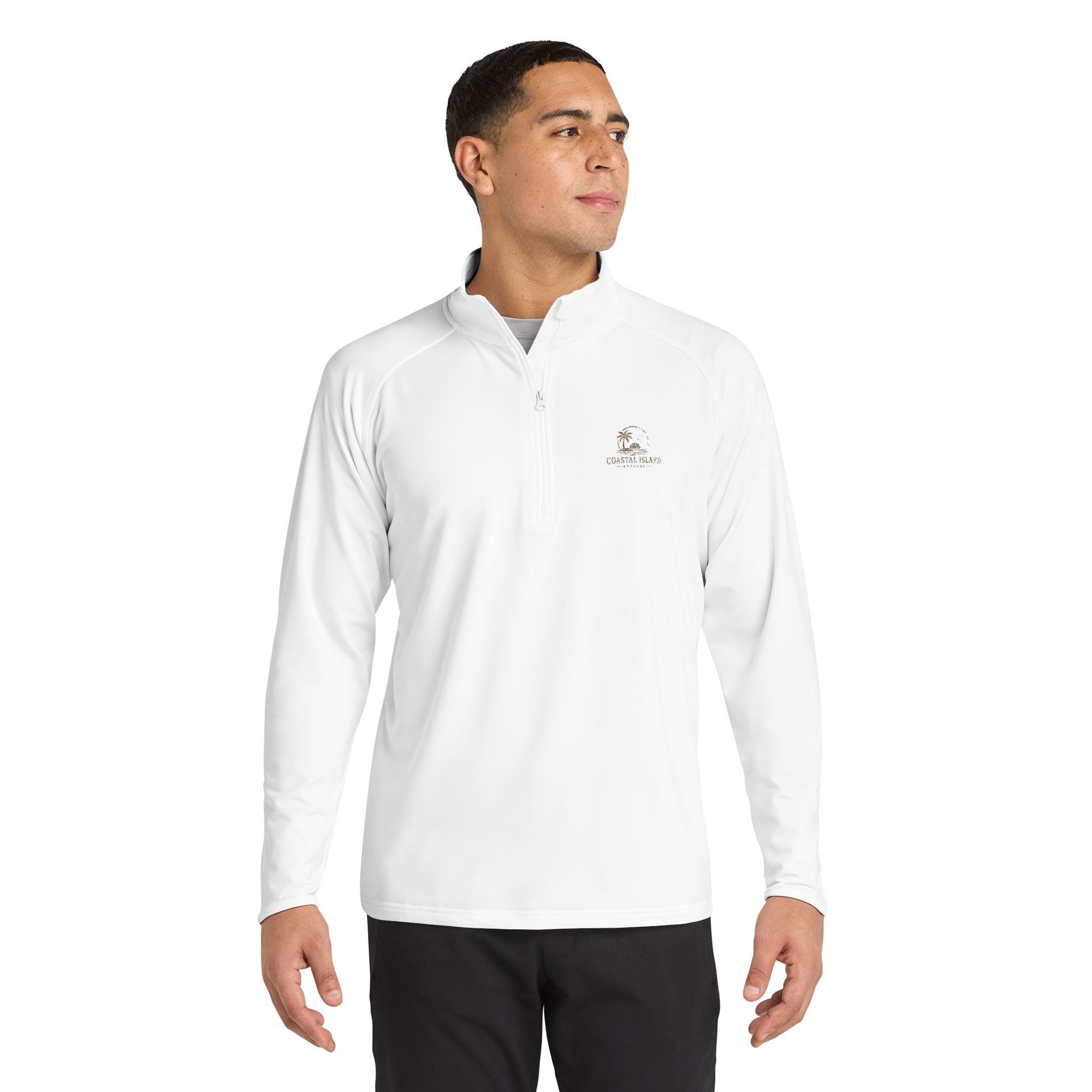Men's Embroidered Quarter-Zip Pullover — Performance Sport-Wick