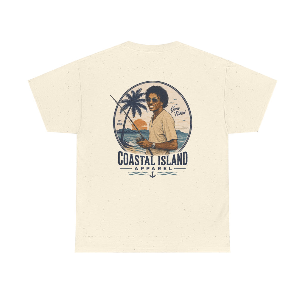 Coastal Island Tee — Vintage Sunset Palm Graphic T-Shirt