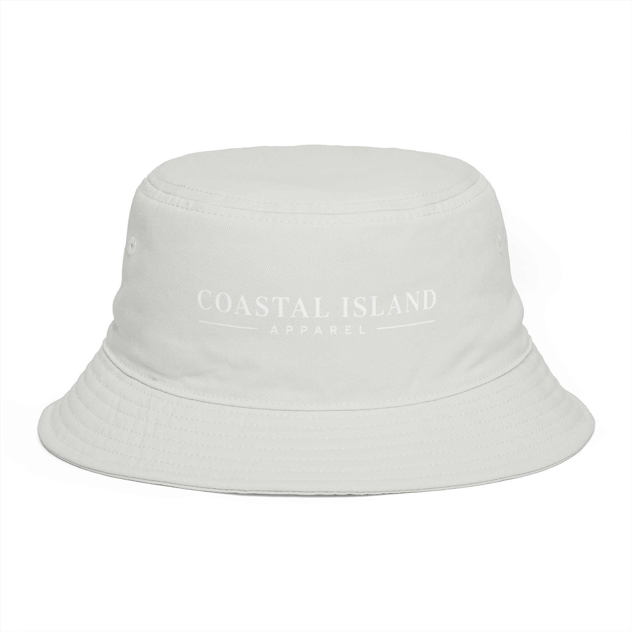 Coastal Island Apparel Bucket Hat - Brown Embroidered Beach Sun Hat