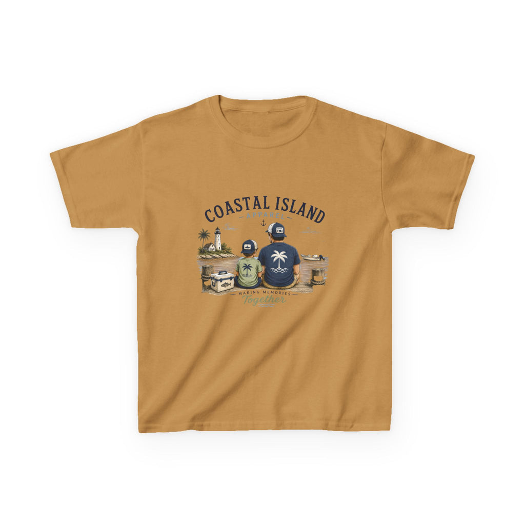 Kids Tee — "Coastal Island" Dad and Son Beach Graphic