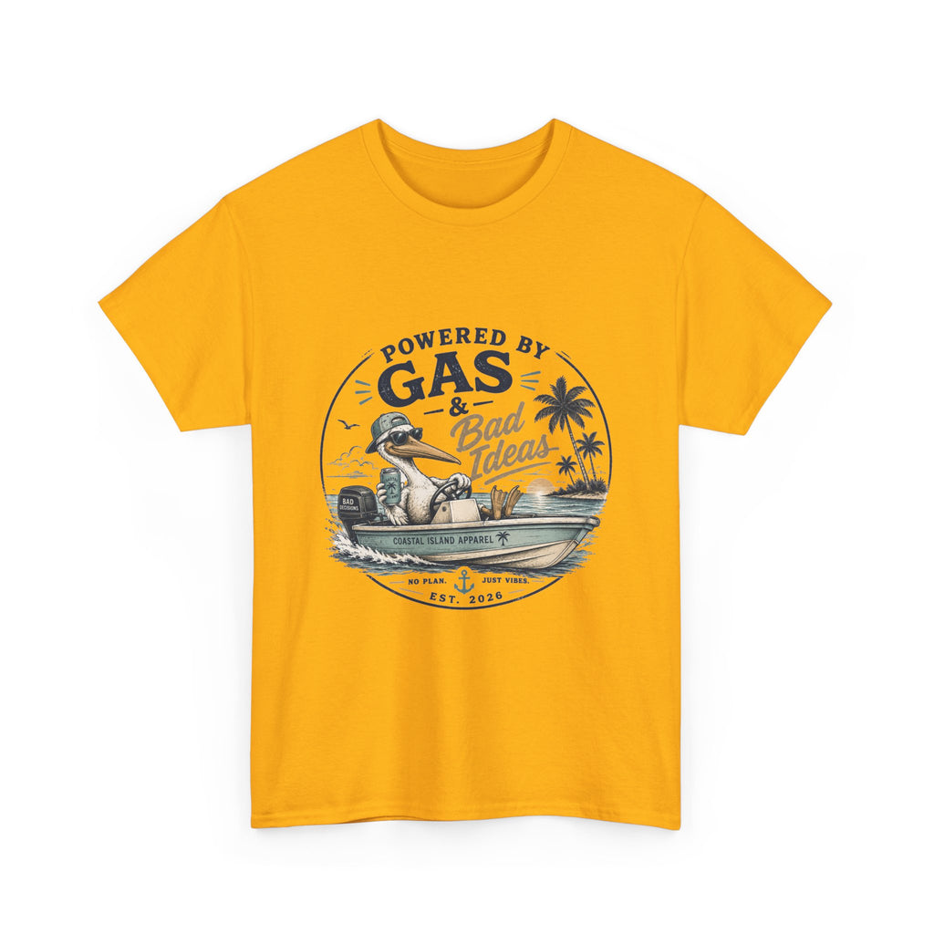 Gas & Bad Ideas Boat T‑Shirt — Funny Fishing Beach Tee