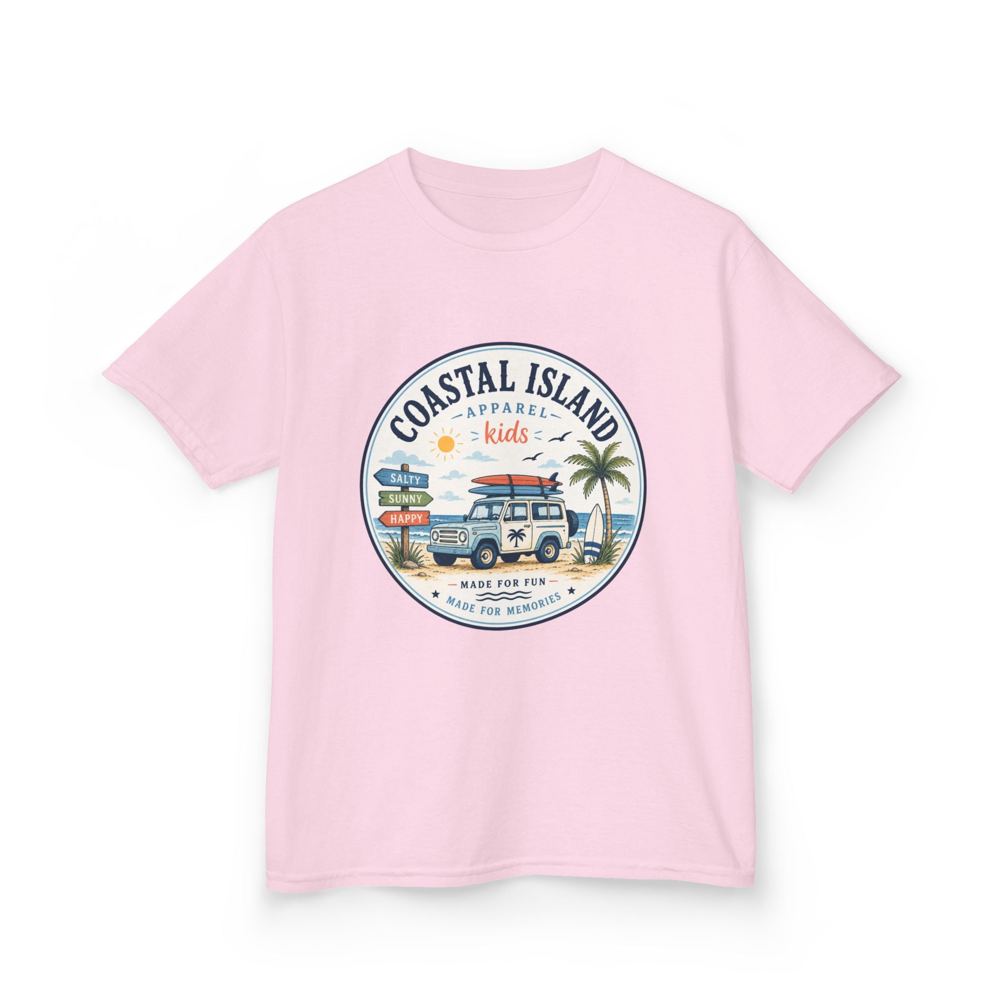 Coastal Island Kids Tee — Vintage Beach Surf Van Graphic