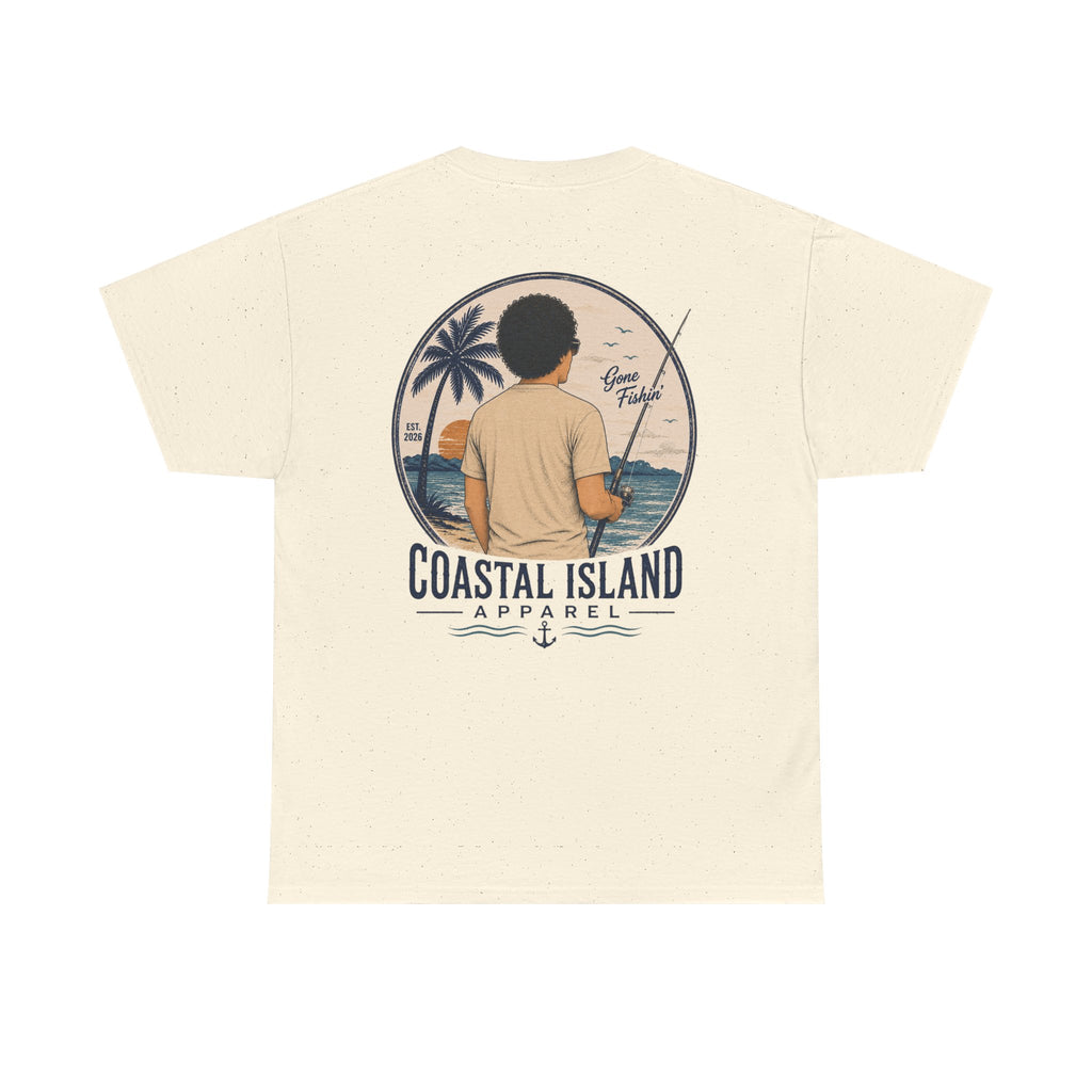 Unisex Heavy Cotton Tee- Guy Fishing