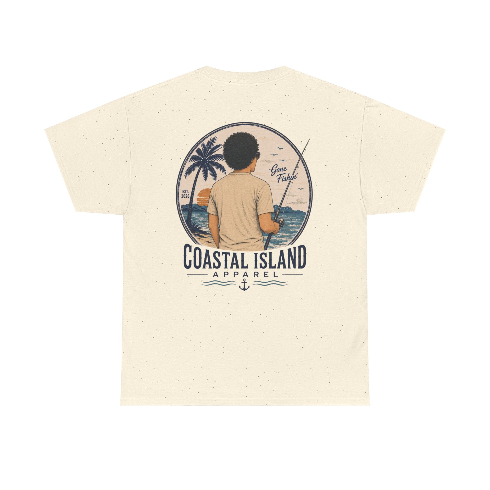 Unisex Heavy Cotton Tee- Guy Fishing