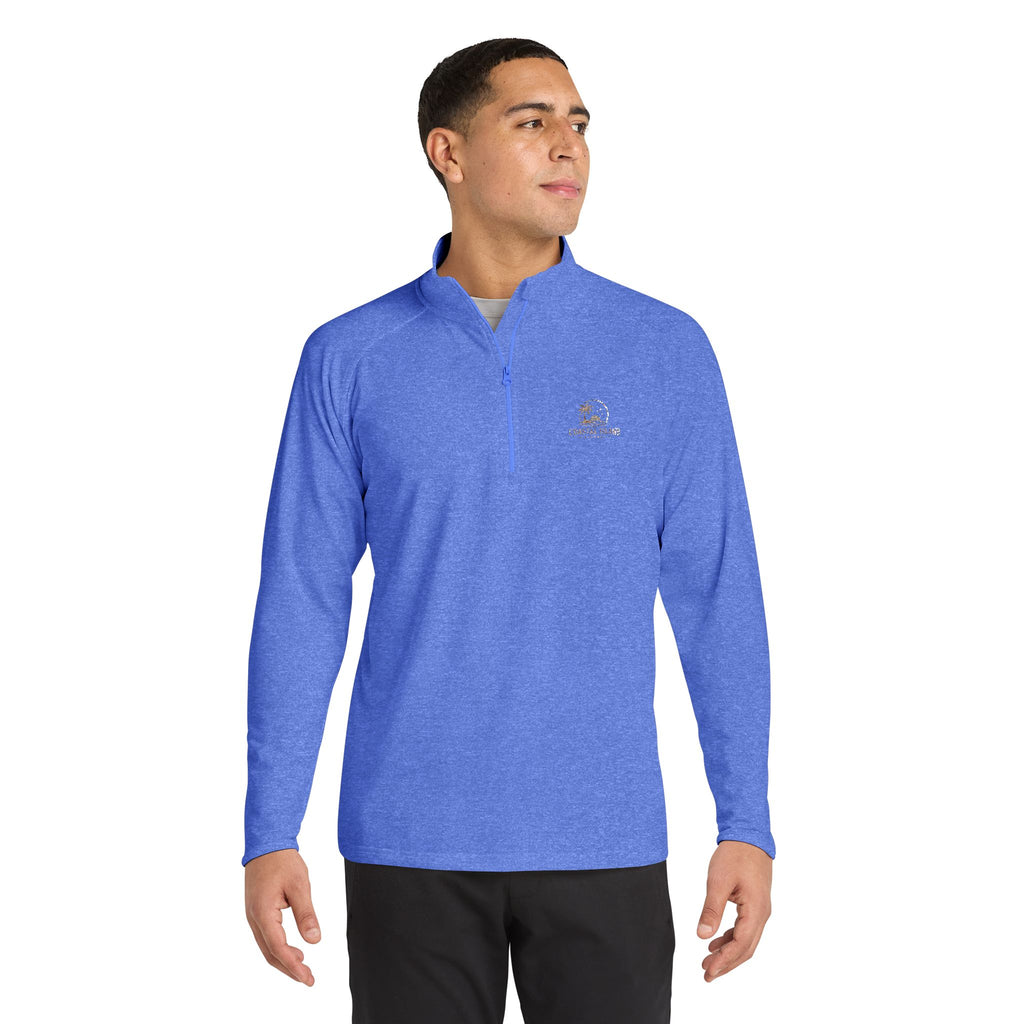 Men's Embroidered Quarter-Zip Pullover — Performance Sport-Wick