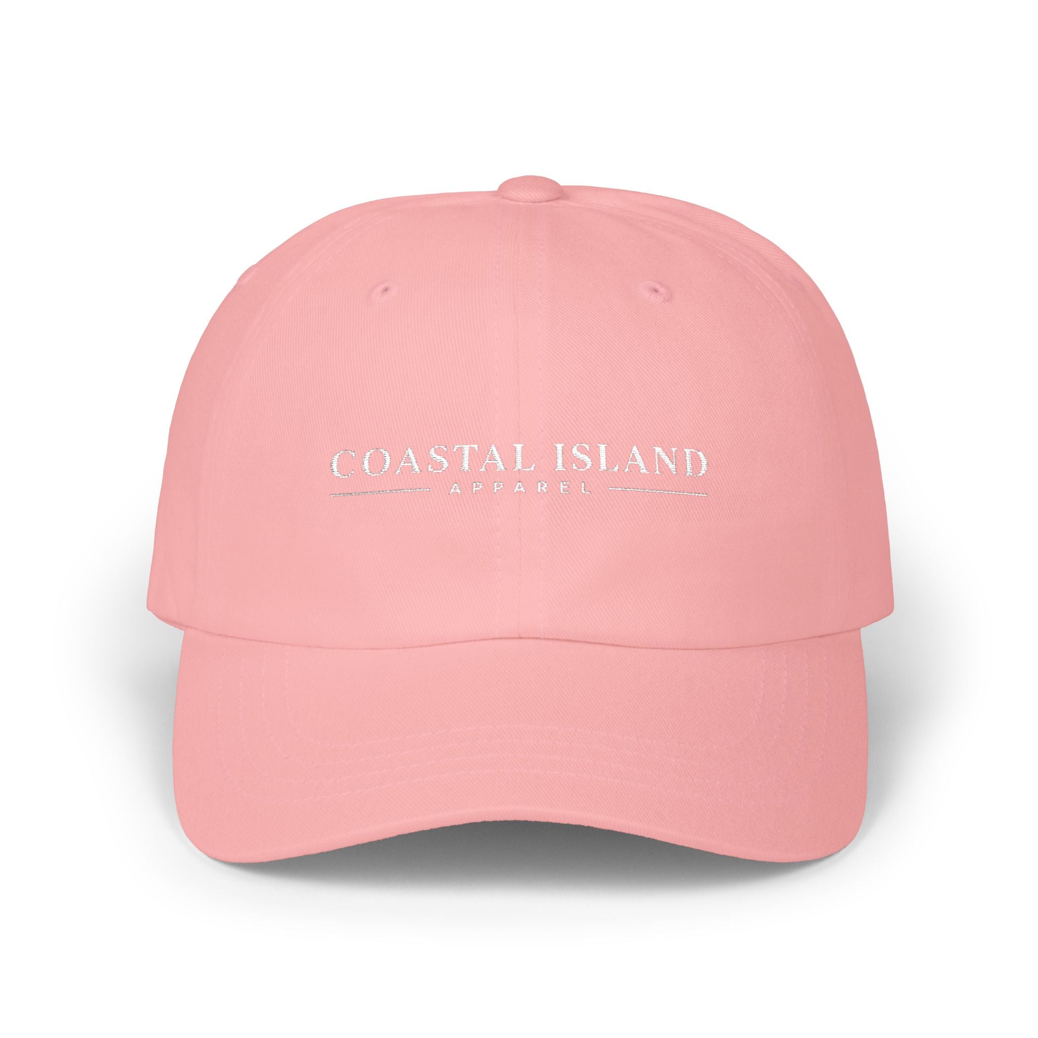 Coastal Island Apparel embroidered logo Dad Cap | white baseball hat