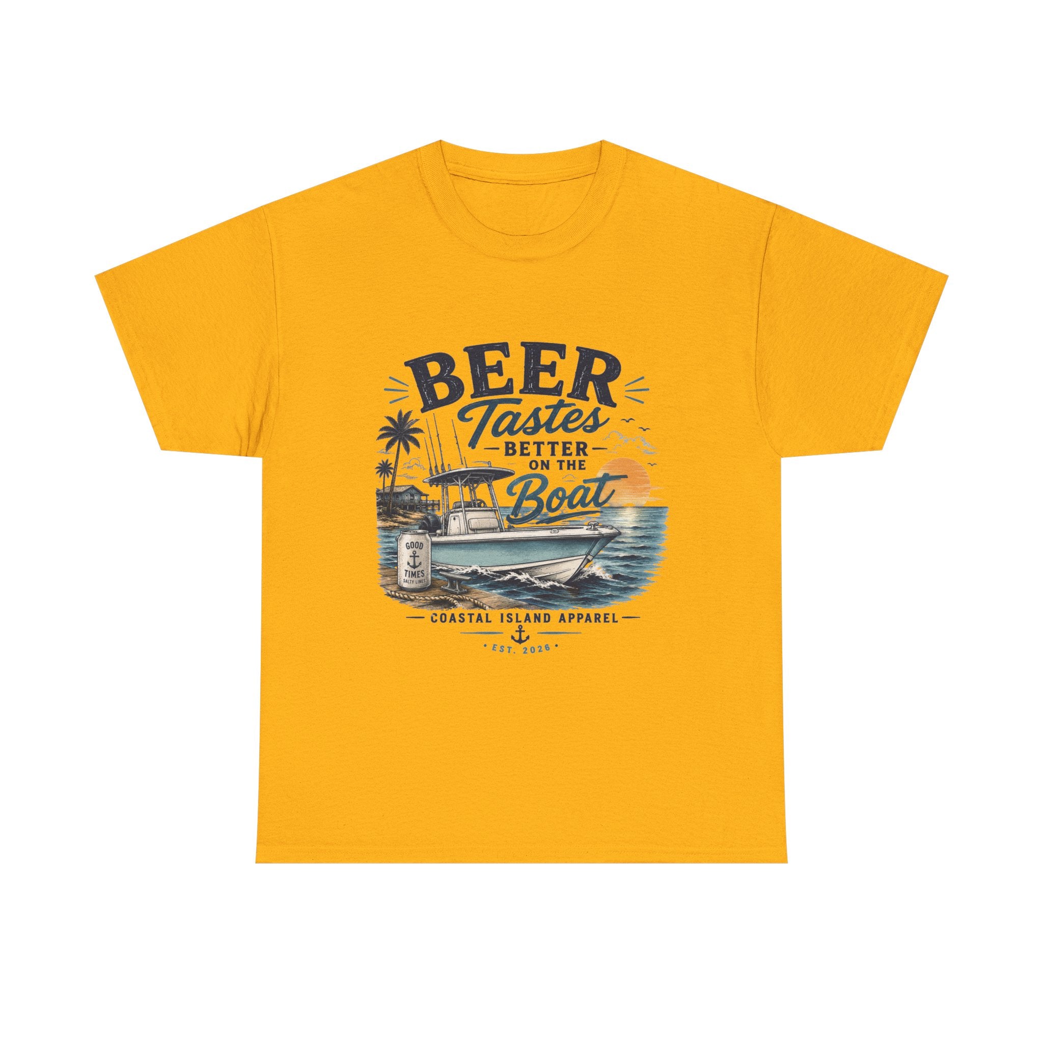 Beer Tastes Better on the Boat T-Shirt — Coastal Fishing Boating Tee