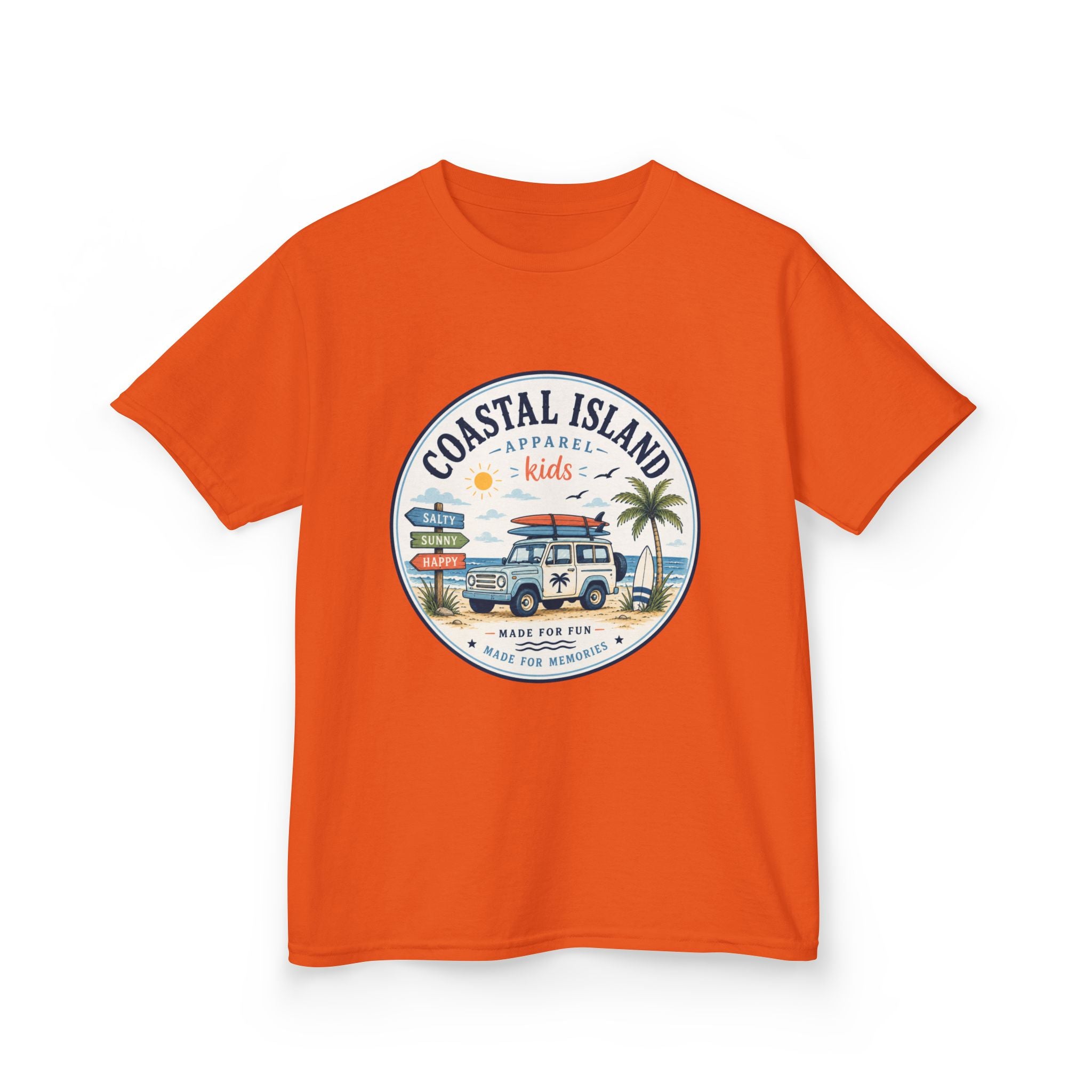 Coastal Island Kids Tee — Vintage Beach Surf Van Graphic