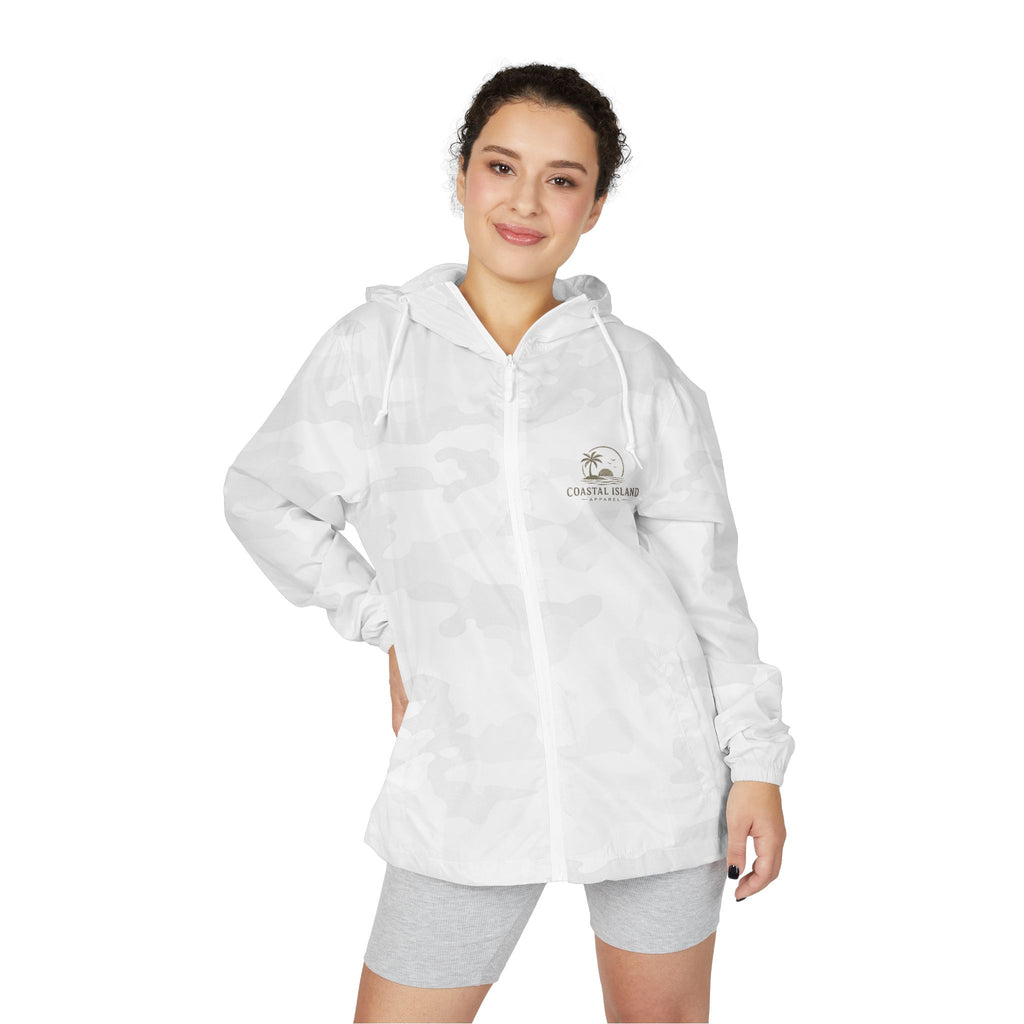 Windbreaker Jacket — "Catch the Wave" Palm Logo Lightweight Hooded Windbreaker