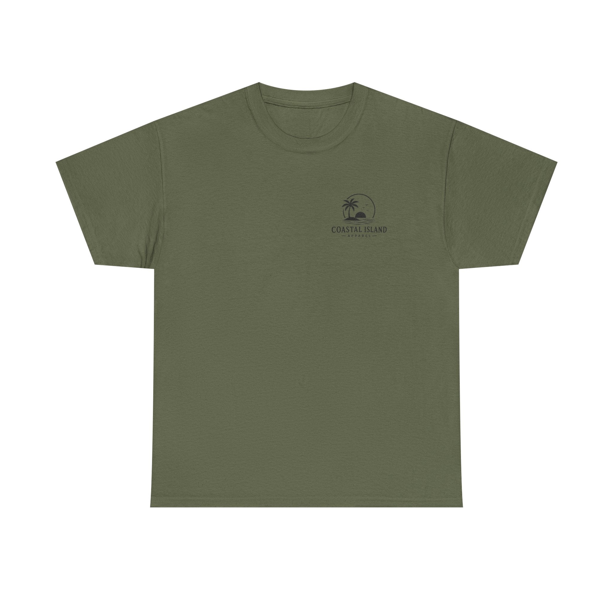 Coastal Island Sunset Tee — Beach Palm Tree Graphic T-Shirt