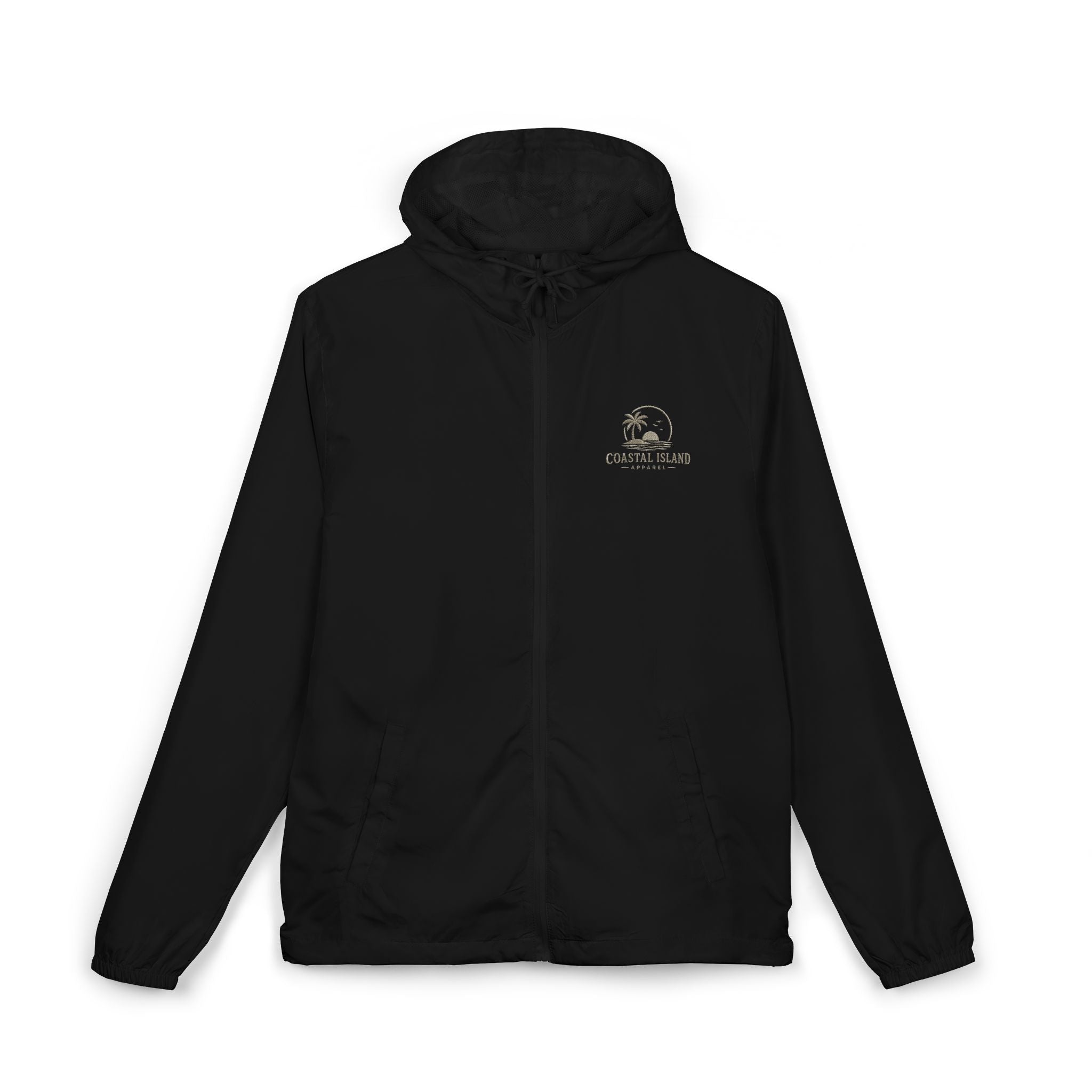 Windbreaker Jacket — "Catch the Wave" Palm Logo Lightweight Hooded Windbreaker