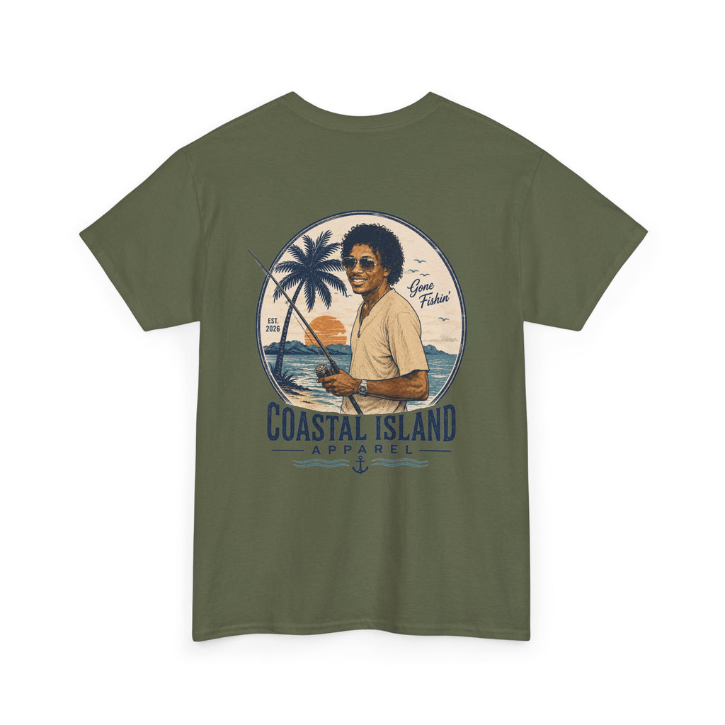 Coastal Island Tee — Vintage Sunset Palm Graphic T-Shirt