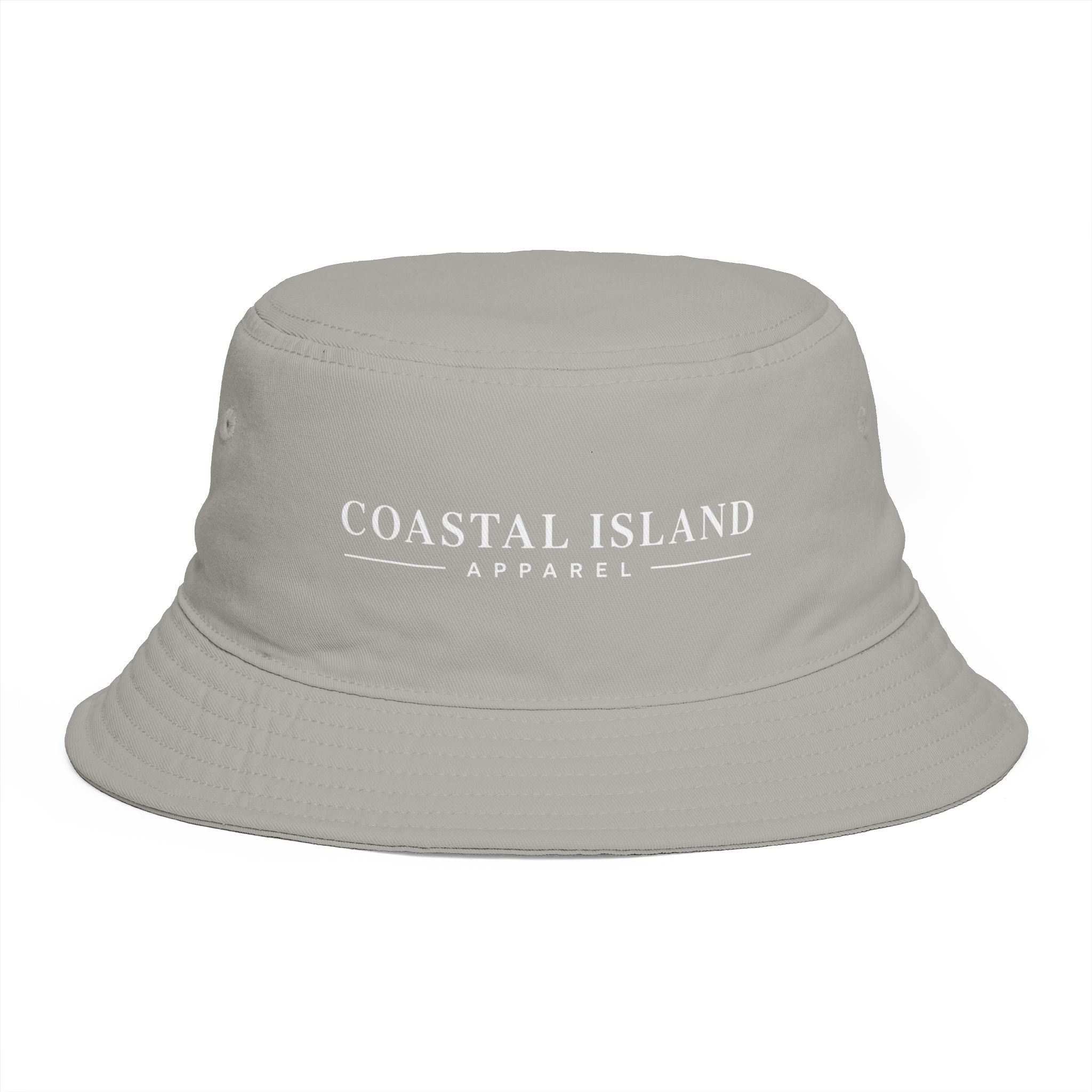 Coastal Island Apparel Bucket Hat - Brown Embroidered Beach Sun Hat
