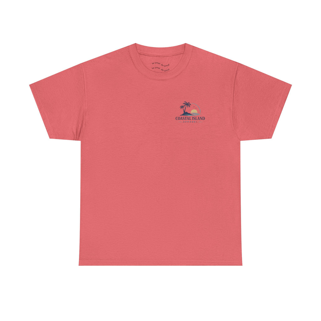 Coastal Island Sunset Beach T-Shirt | Palm Tree Ocean Graphic Tee
