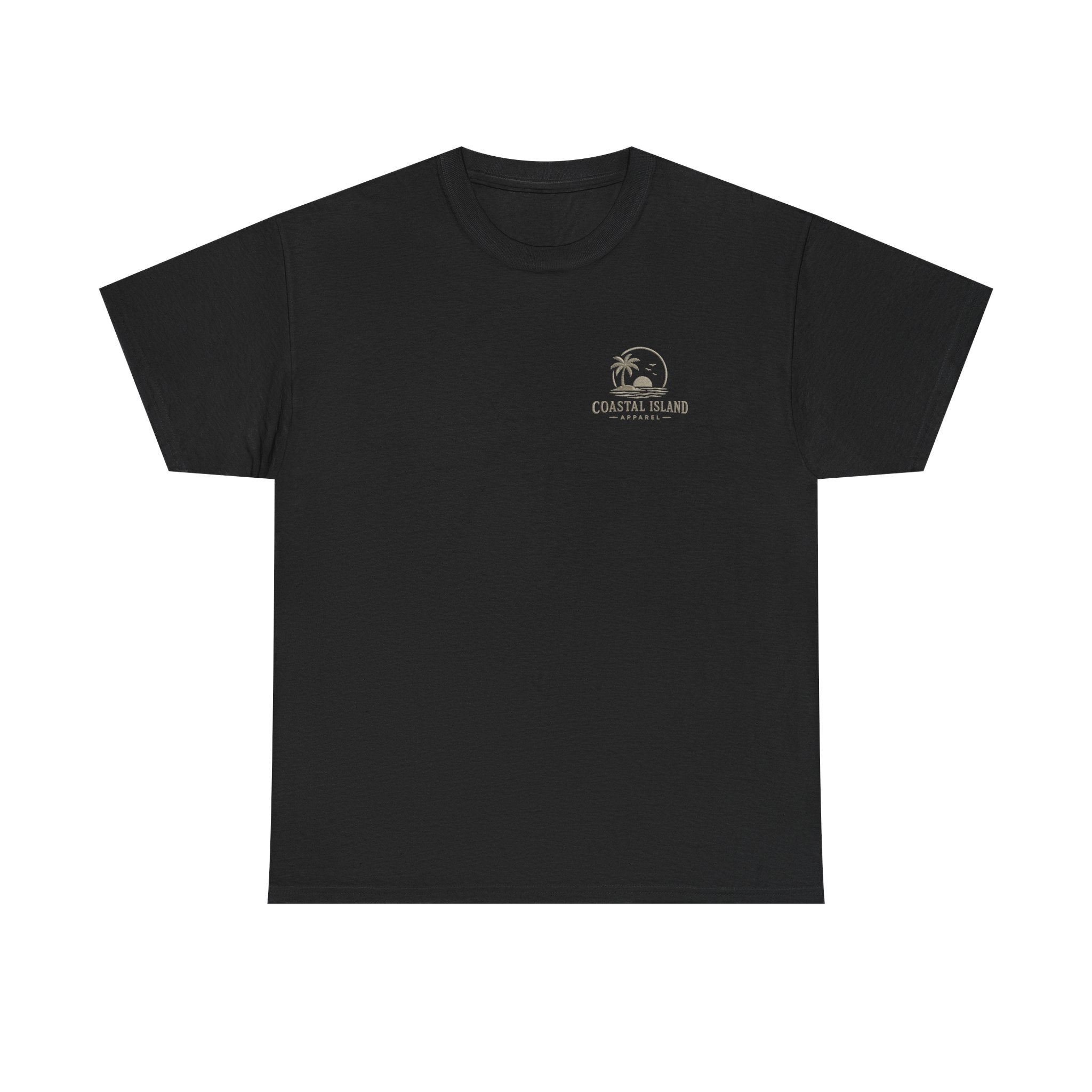 Coastal Island Sunset Tee — Beach Palm Tree Graphic T-Shirt