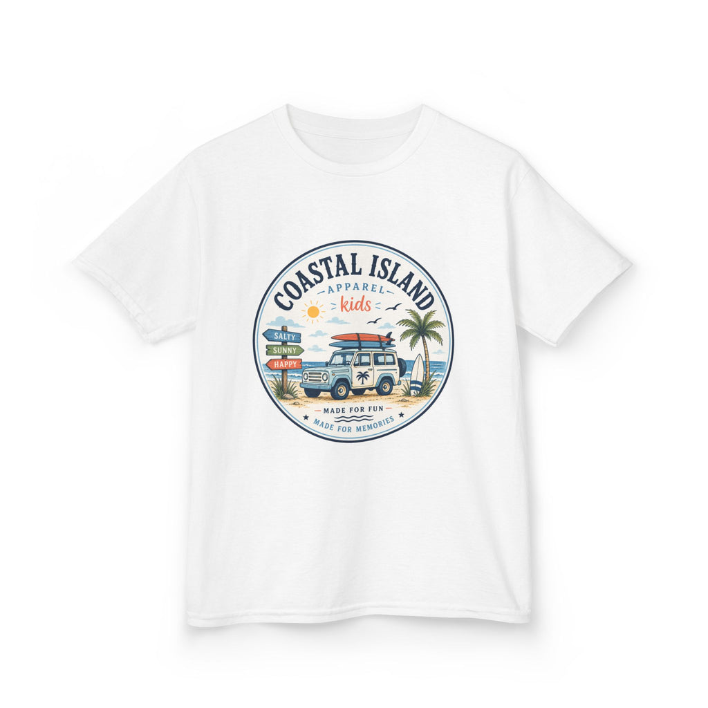 Coastal Island Kids Tee — Vintage Beach Surf Van Graphic