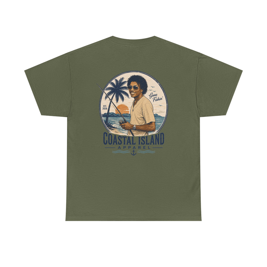 Coastal Island Tee — Vintage Sunset Palm Graphic T-Shirt