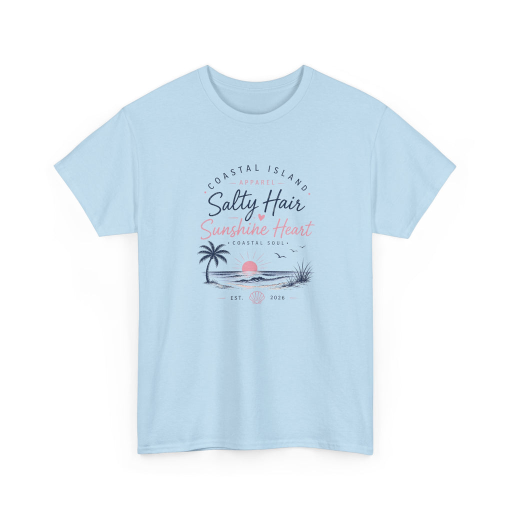 Coastal 'Salty Hair, Sunshine Heart' Women's Beach T‑Shirt