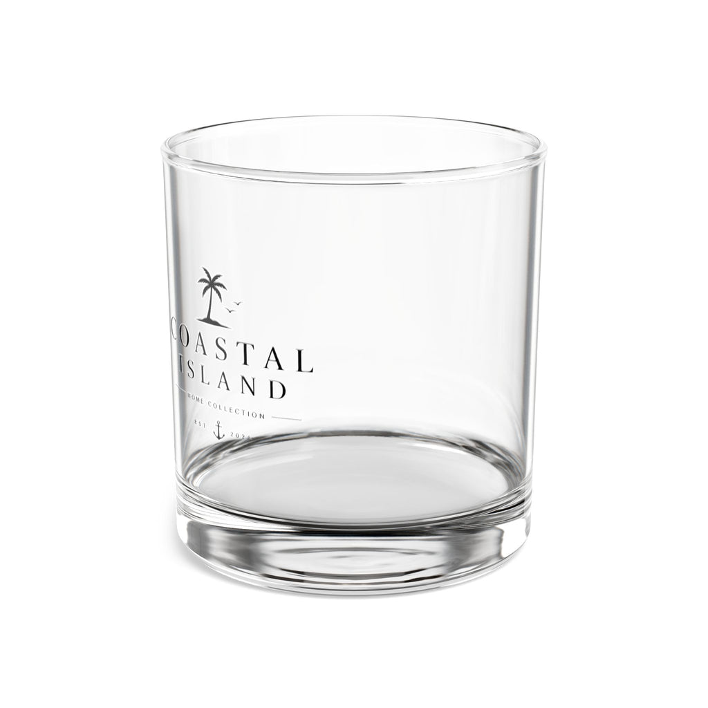 Coastal Island 10oz Rocks Glass — Palm Tree Logo Whiskey Tumbler