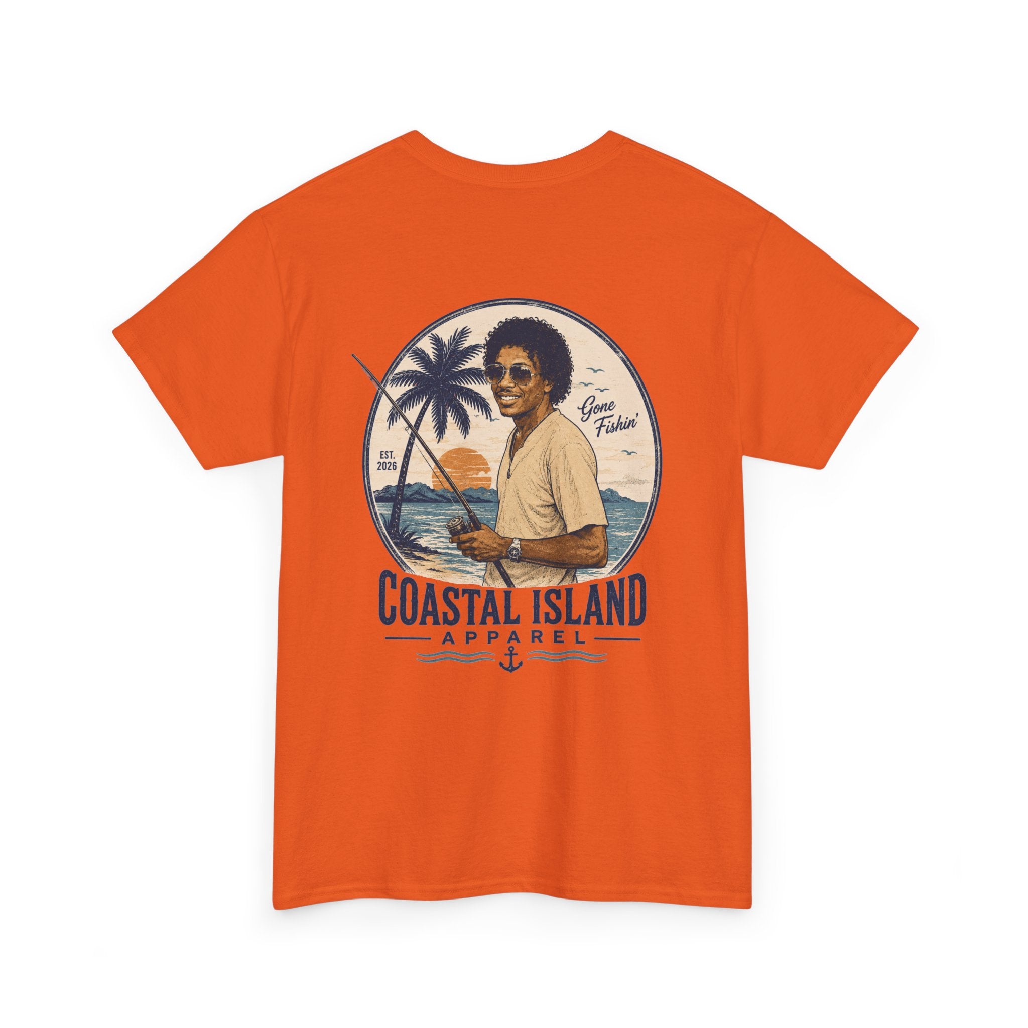 Coastal Island Tee — Vintage Sunset Palm Graphic T-Shirt