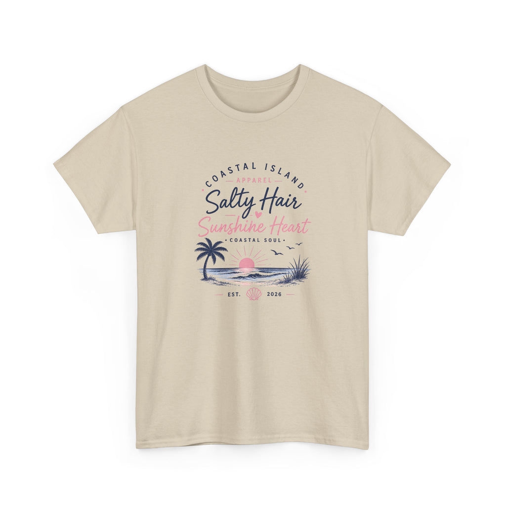Coastal 'Salty Hair, Sunshine Heart' Women's Beach T‑Shirt