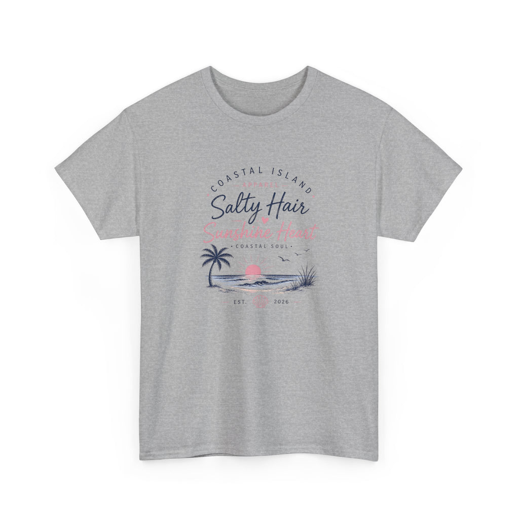 Coastal 'Salty Hair, Sunshine Heart' Women's Beach T‑Shirt