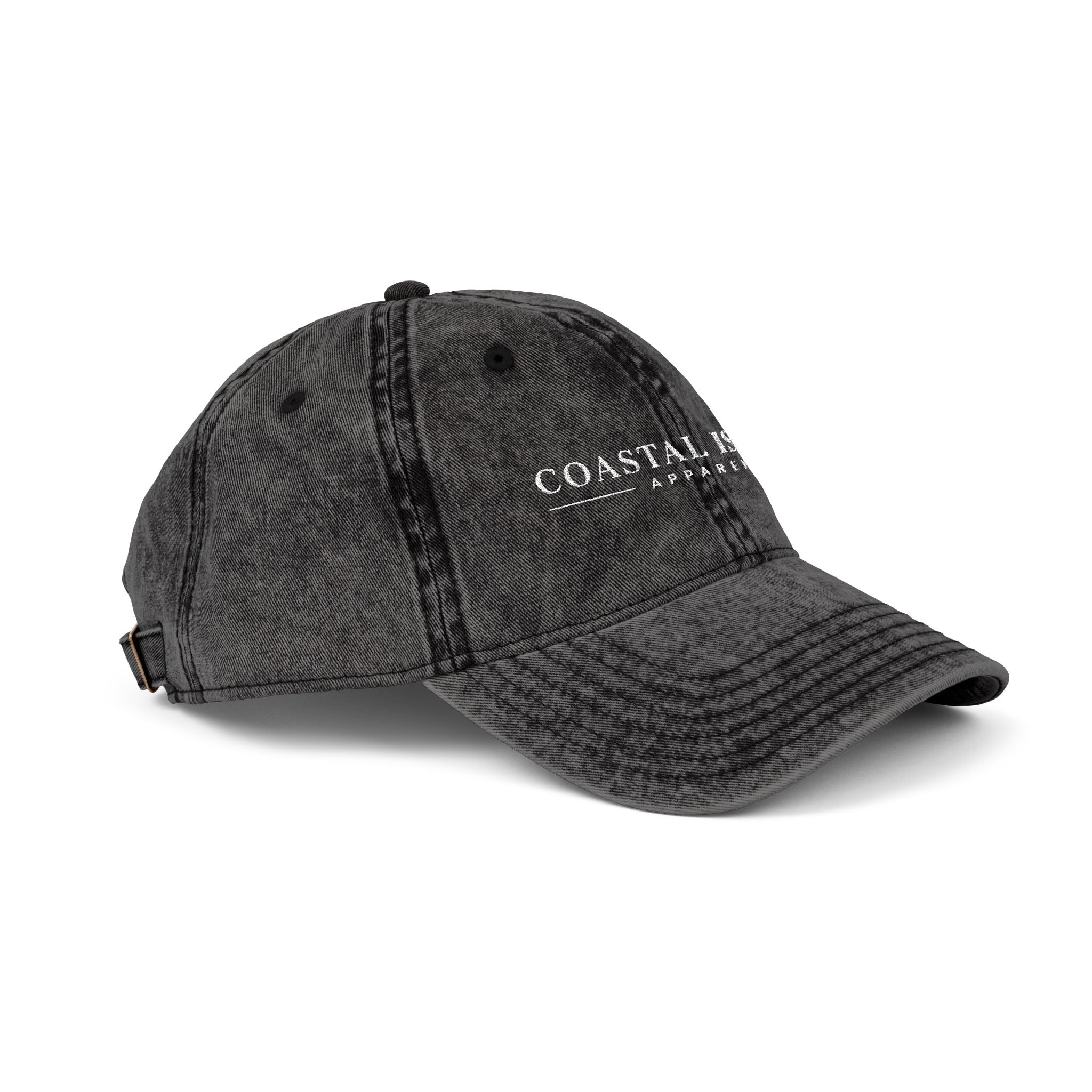 Vintage Embroidered Cap — "Coastal Island" Washed Dad Hat
