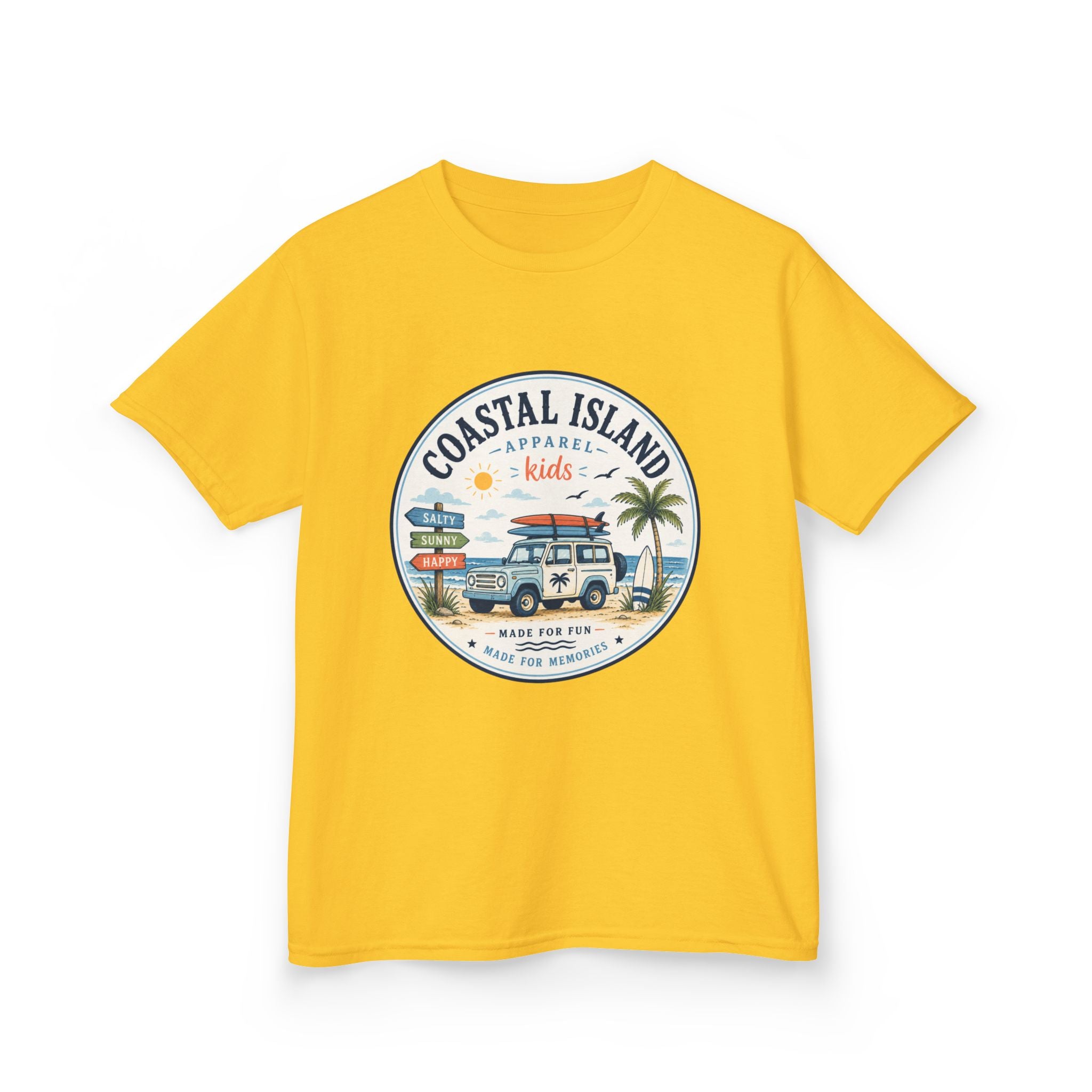 Coastal Island Kids Tee — Vintage Beach Surf Van Graphic