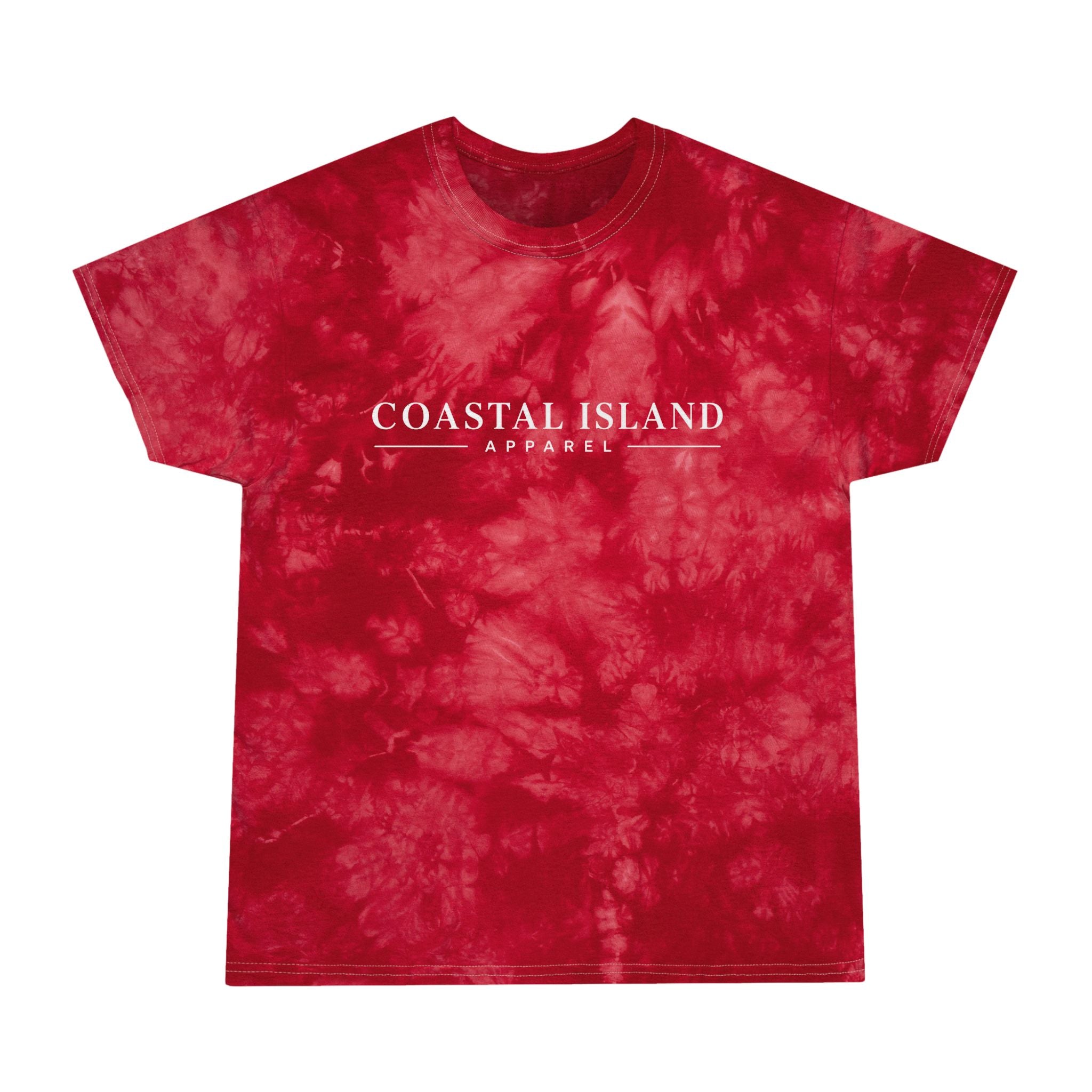 Coastal Island Crystal Tie-Dye Tee — Blue Marble Graphic T-Shirt